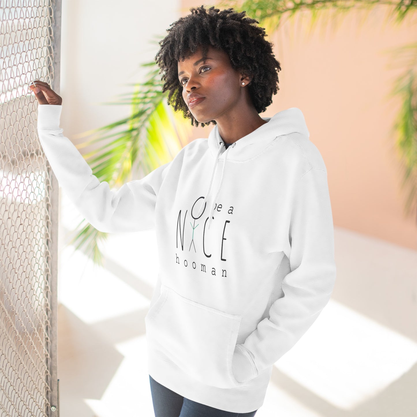 "Be A Nice Hooman" Unisex Pullover Hoodie [Front Print]