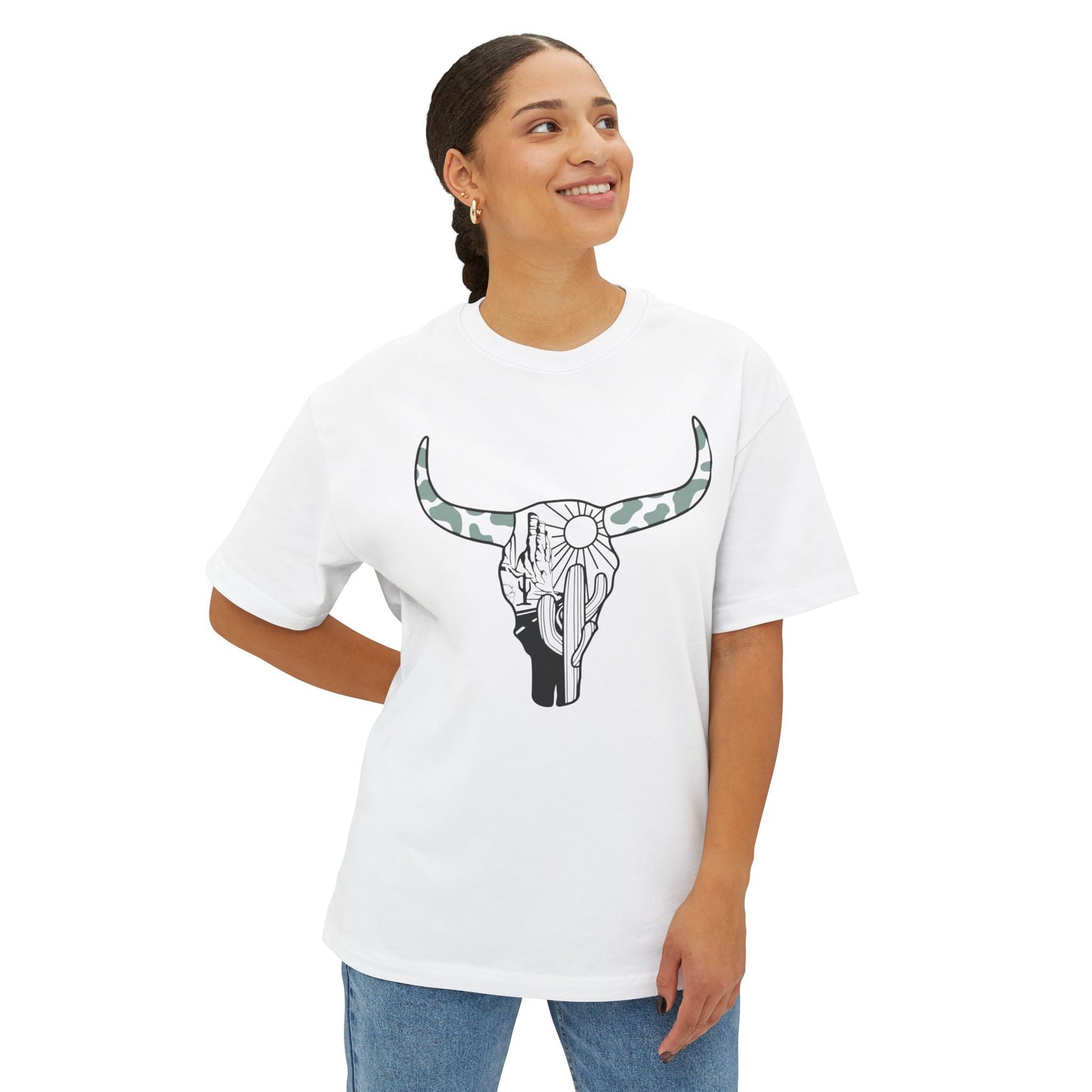 Bull Head Graphic Unisex Oversized T-Shirt