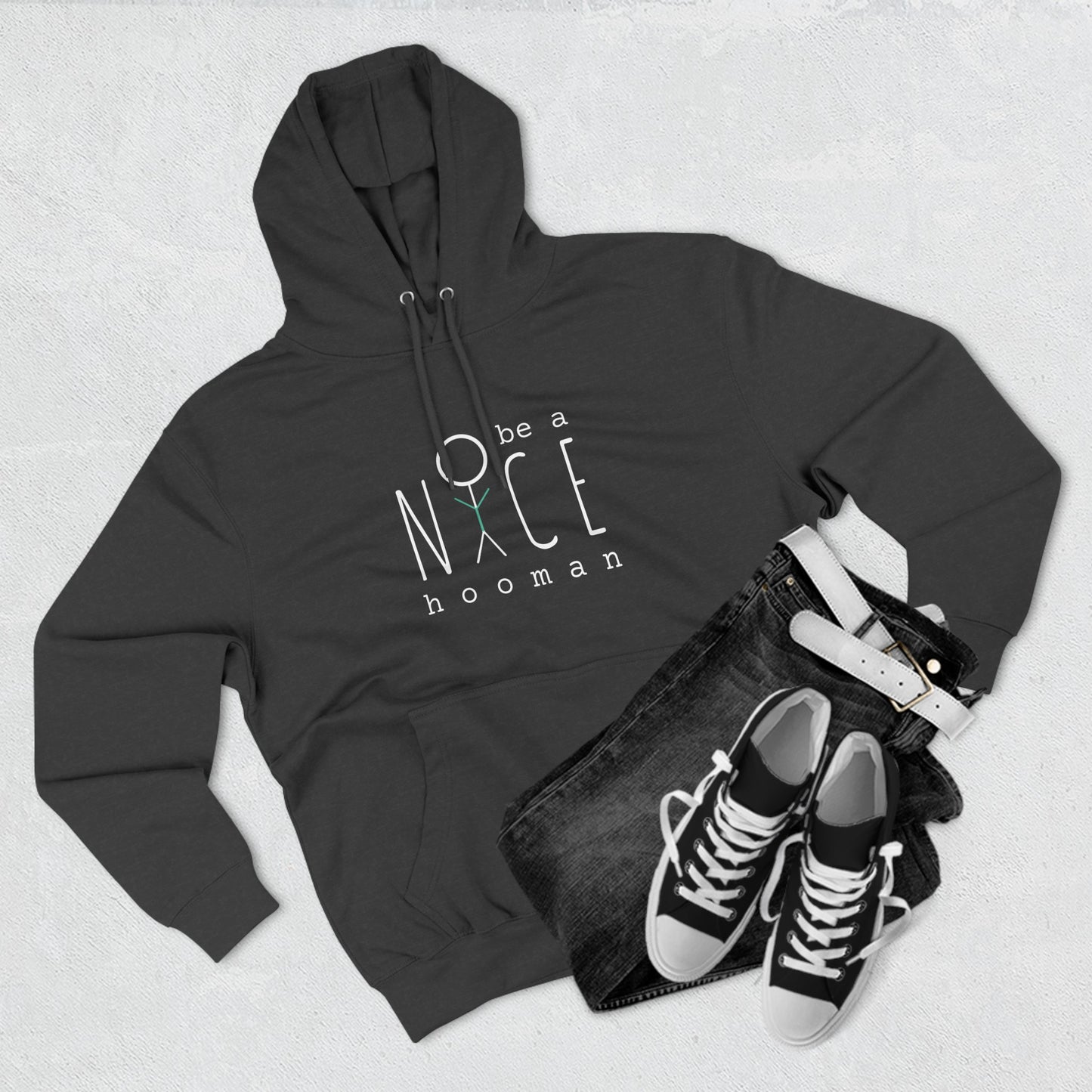 "Be A Nice Hooman" Unisex Pullover Hoodie [Front Print]