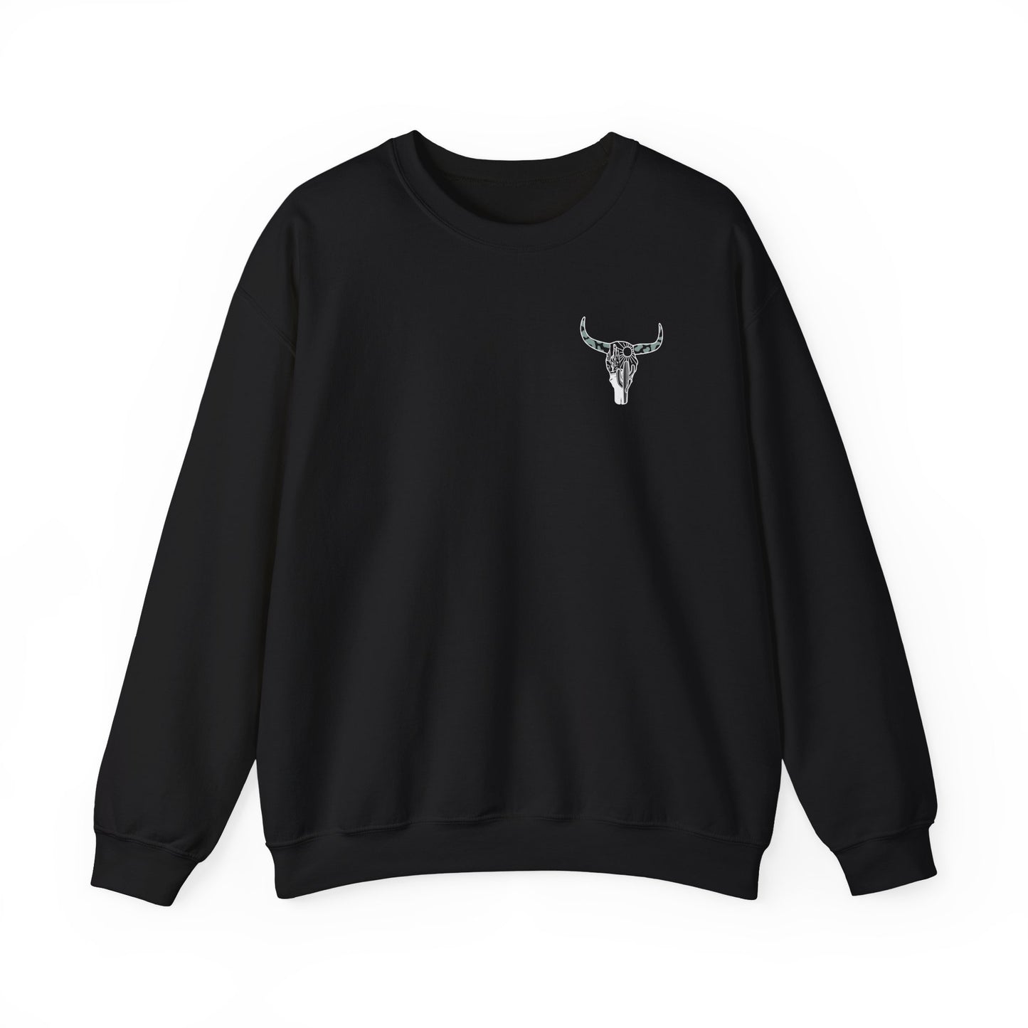 Bull Head "In a moood" Graphic Unisex Crewneck Sweatshirt (front & back print)