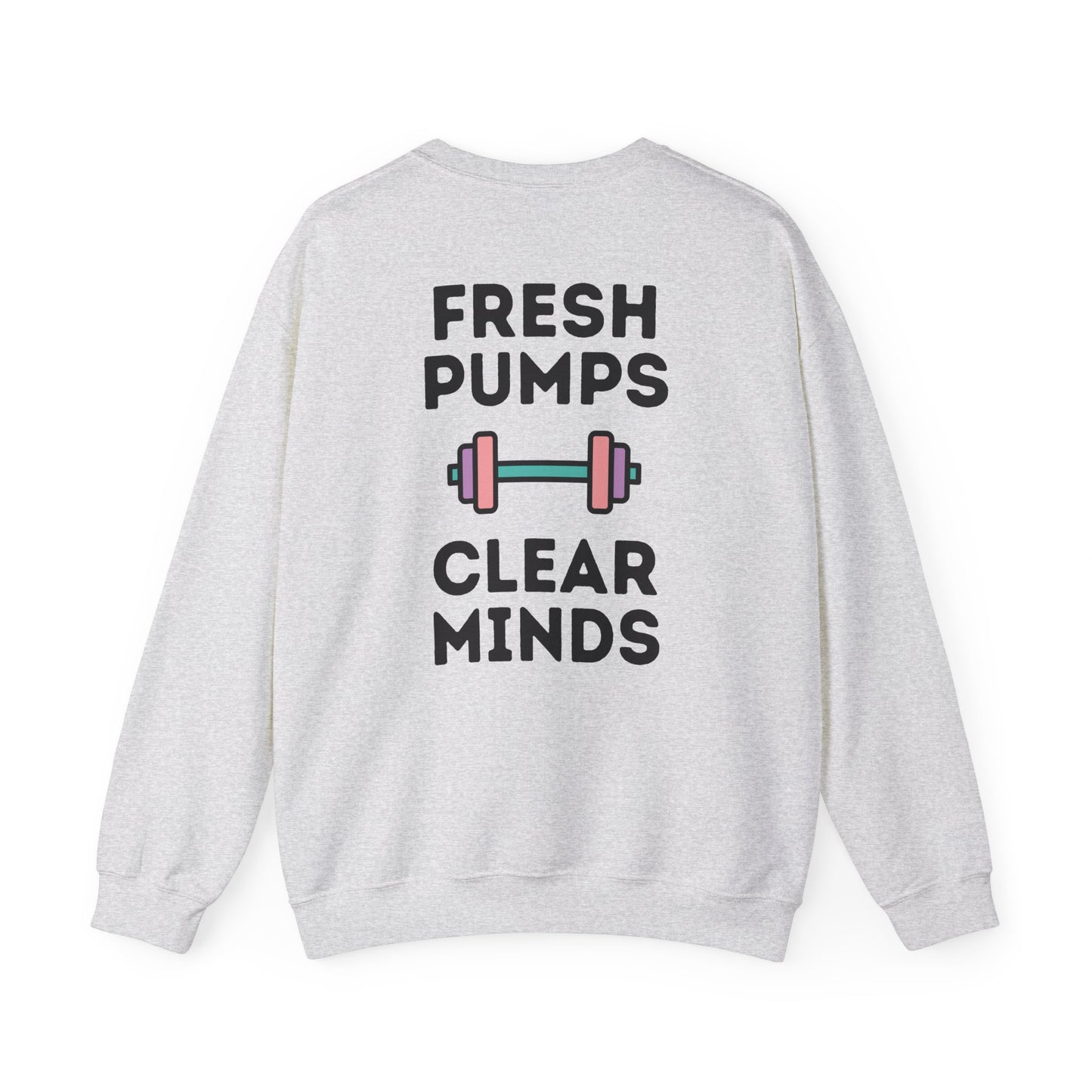 GYN Lifting Club "Fresh Pumps" Pump Cover (small side logo with back print) Unisex Sweatshirt