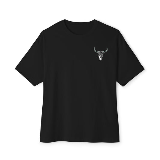 Bull head "In a moood" Graphic Unisex Oversized T-Shirt (front & back print)