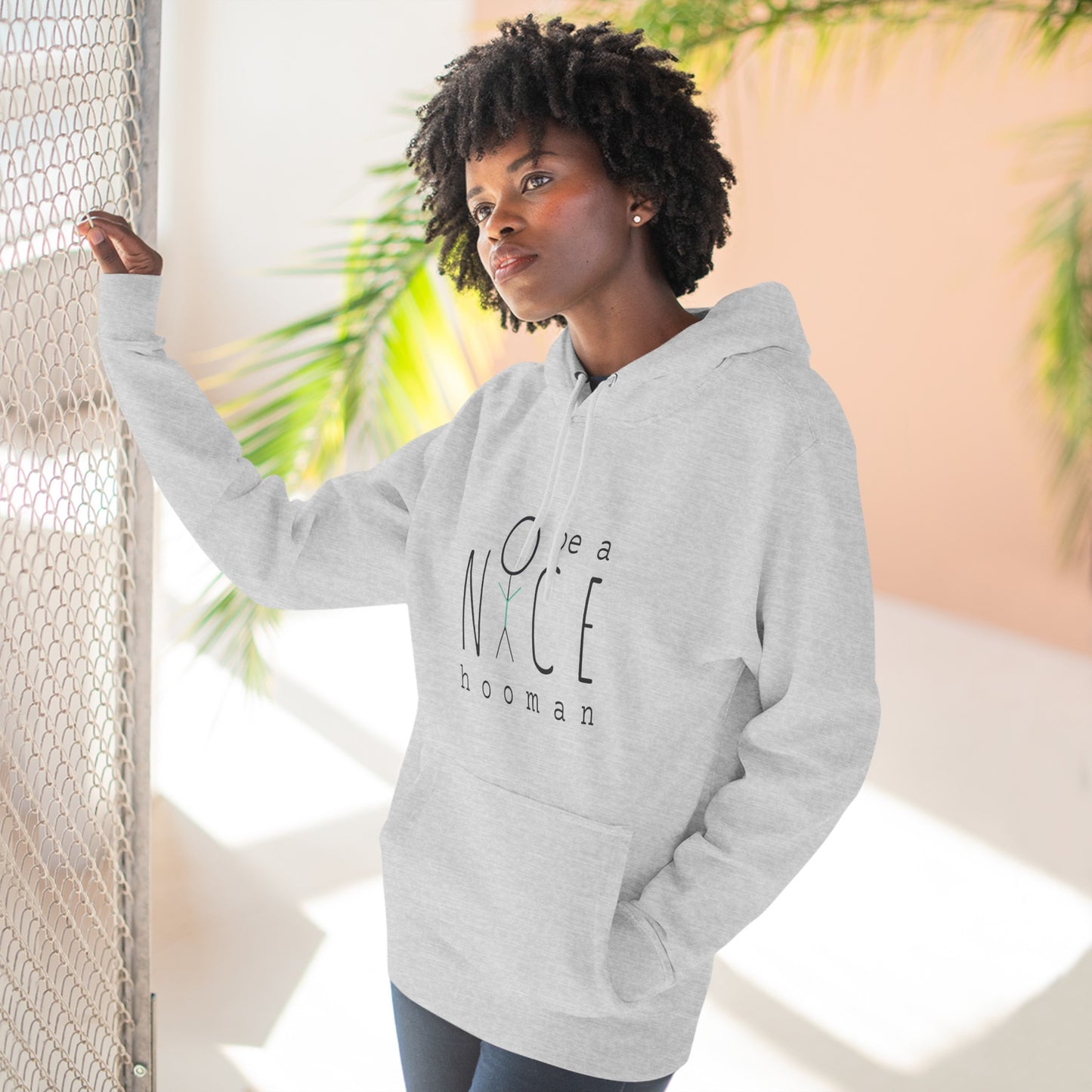 "Be A Nice Hooman" Unisex Pullover Hoodie [Front Print]