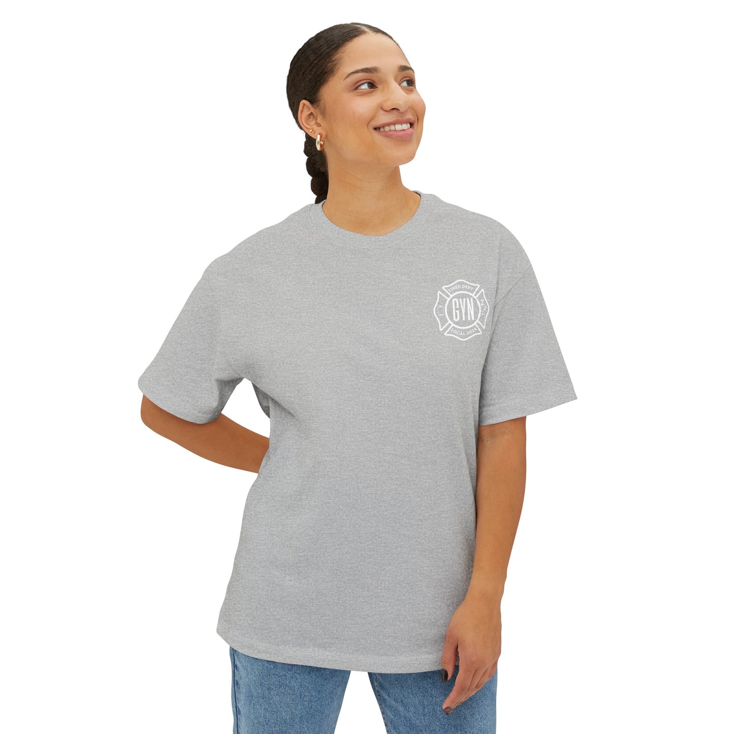 GYN Lyfestyle - Tired Department Local 2024 Unisex Oversized Pump Cover T-Shirt