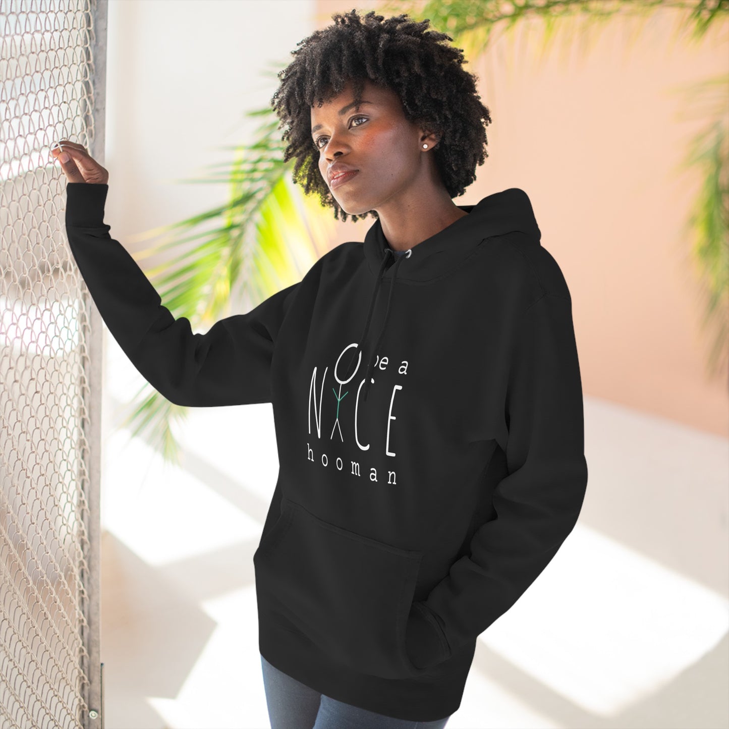 "Be A Nice Hooman" Unisex Pullover Hoodie [Front Print]