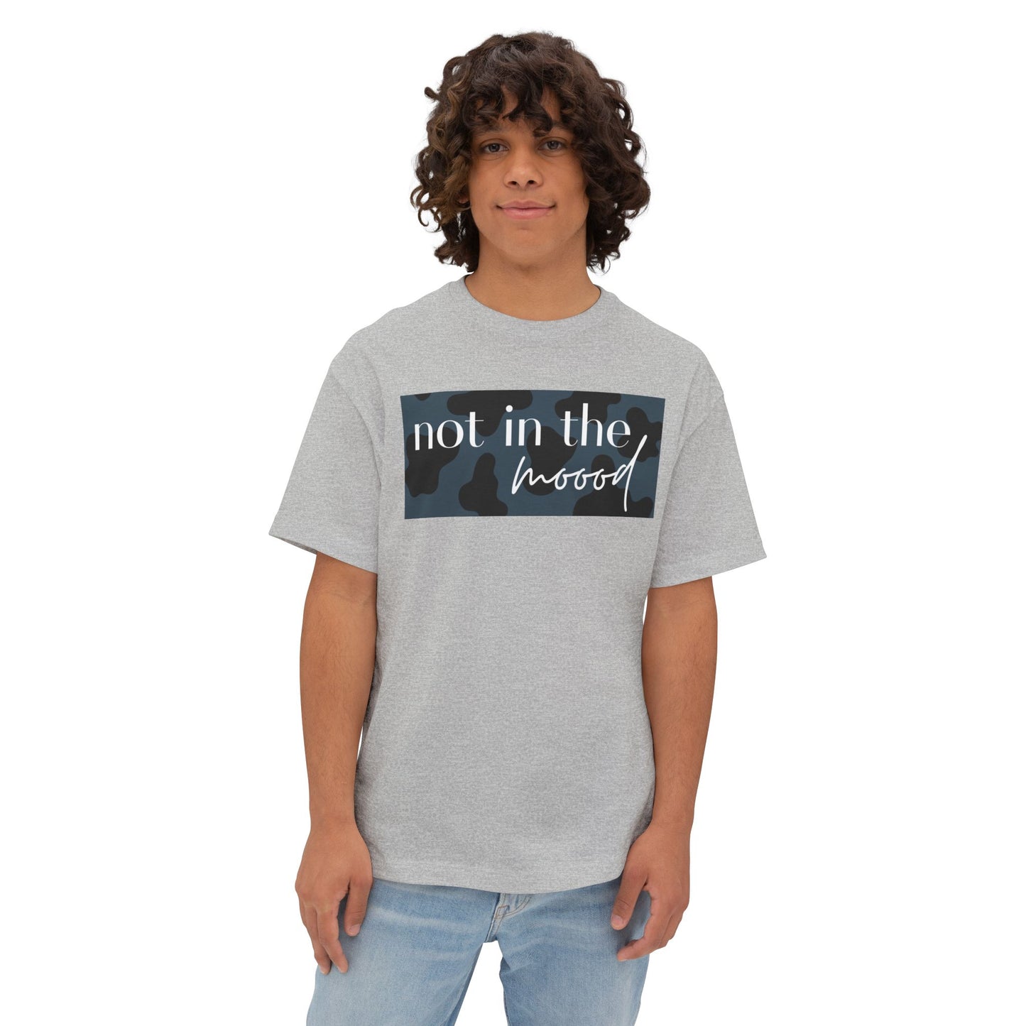 "Not in the moood" Plate Graphic Unisex Oversized T-Shirt