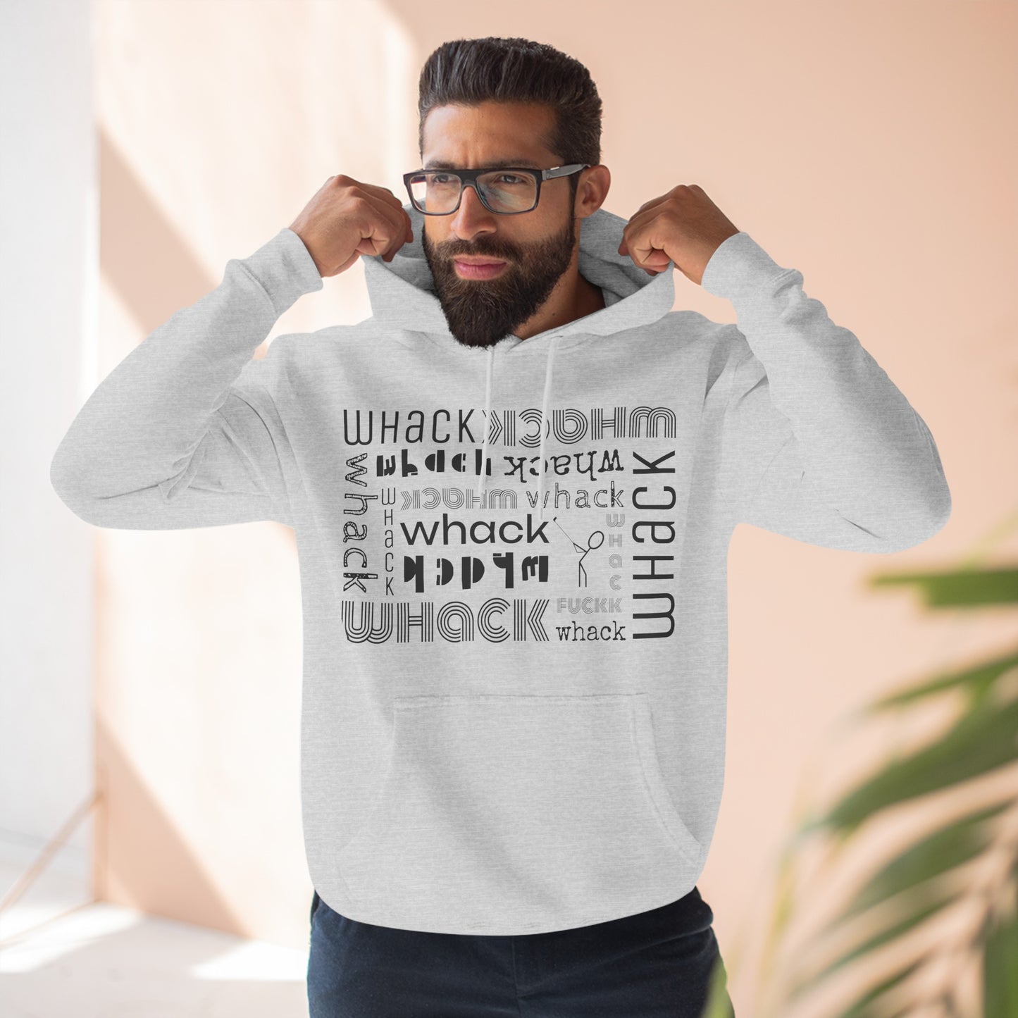 3OT Right Hand Golfer WHACK F*ck Abstract Unisex Pullover Hoodie [Front Print]