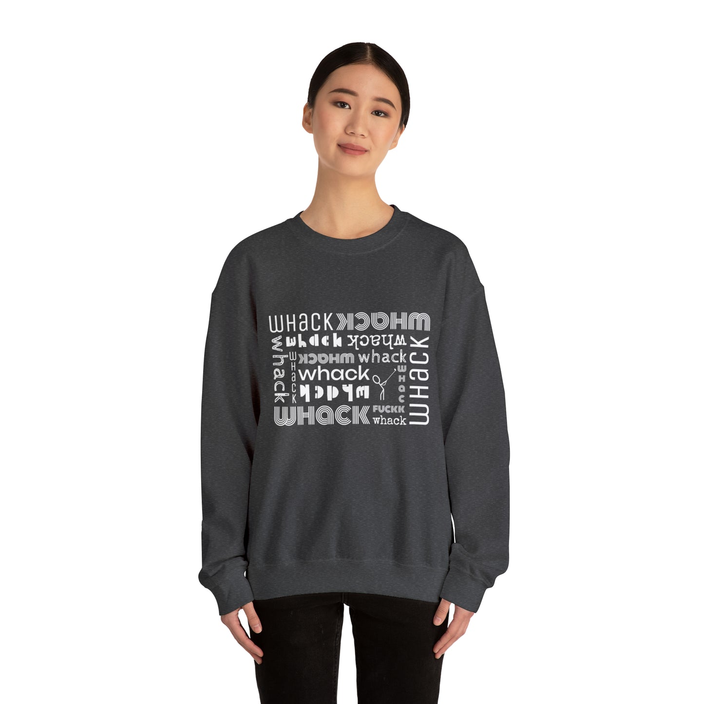 3OT WHACK F*CK Left Hand Golfer Unisex Crewneck Sweatshirt [front print & back logo]