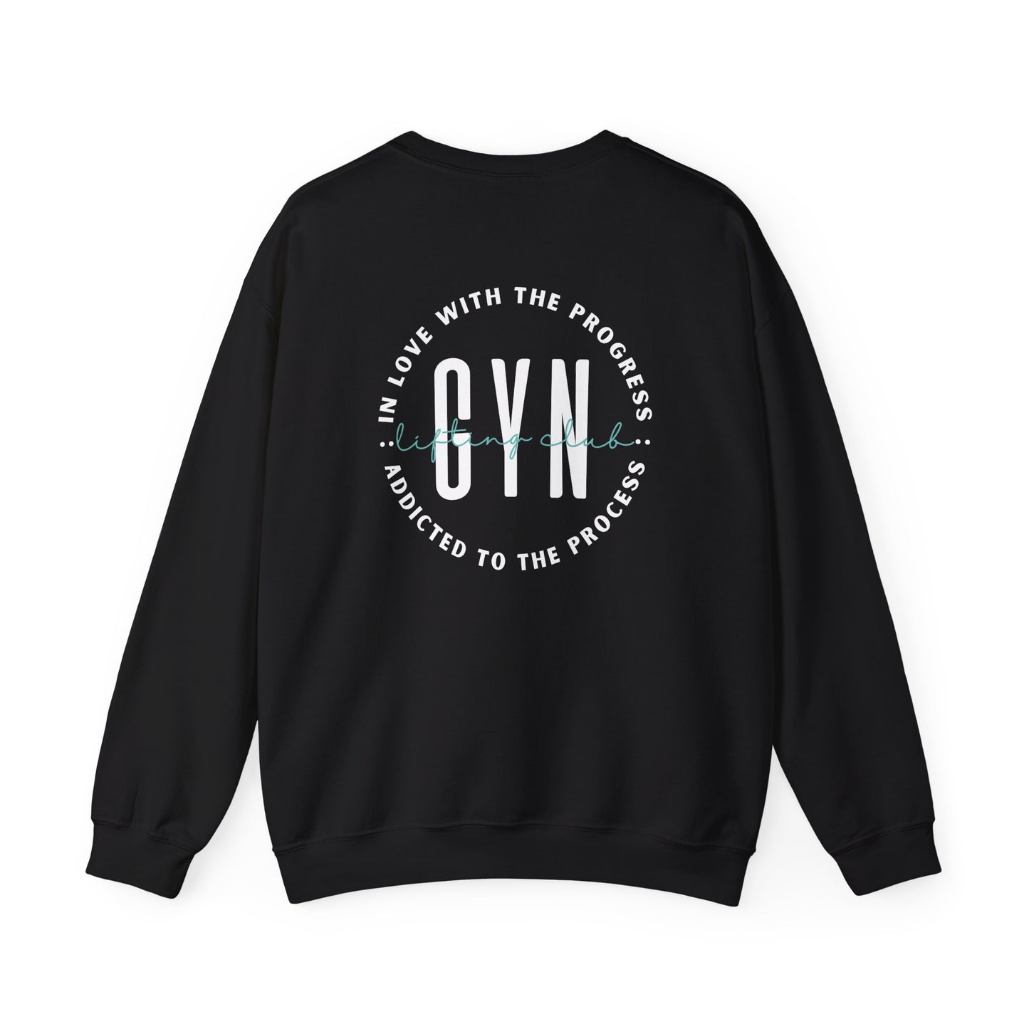 GYN Lifting Club Pump Cover (Large Logo with back print) Unisex Sweatshirt