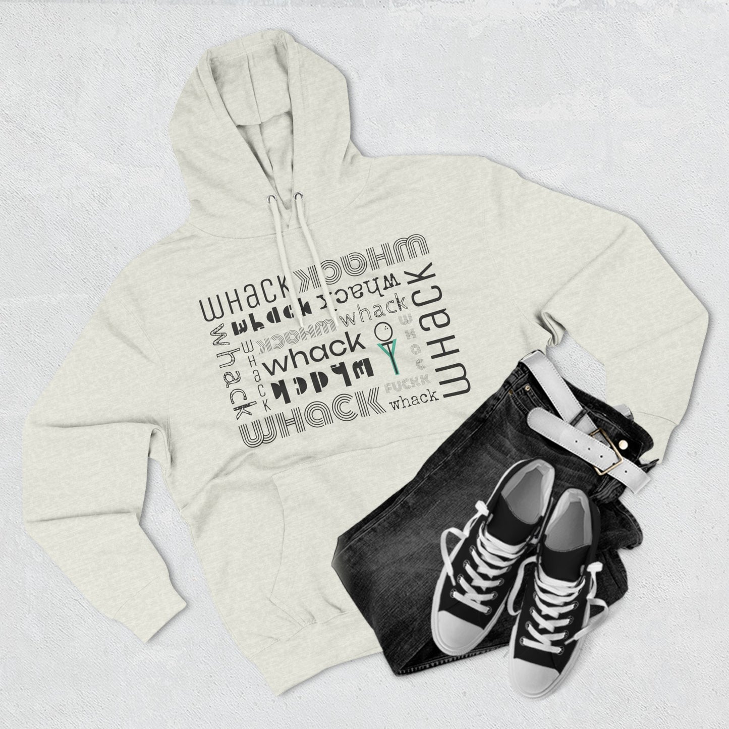 3OT GolfTee WHACK F*ck Abstract Unisex Pullover Hoodie [Front Print]