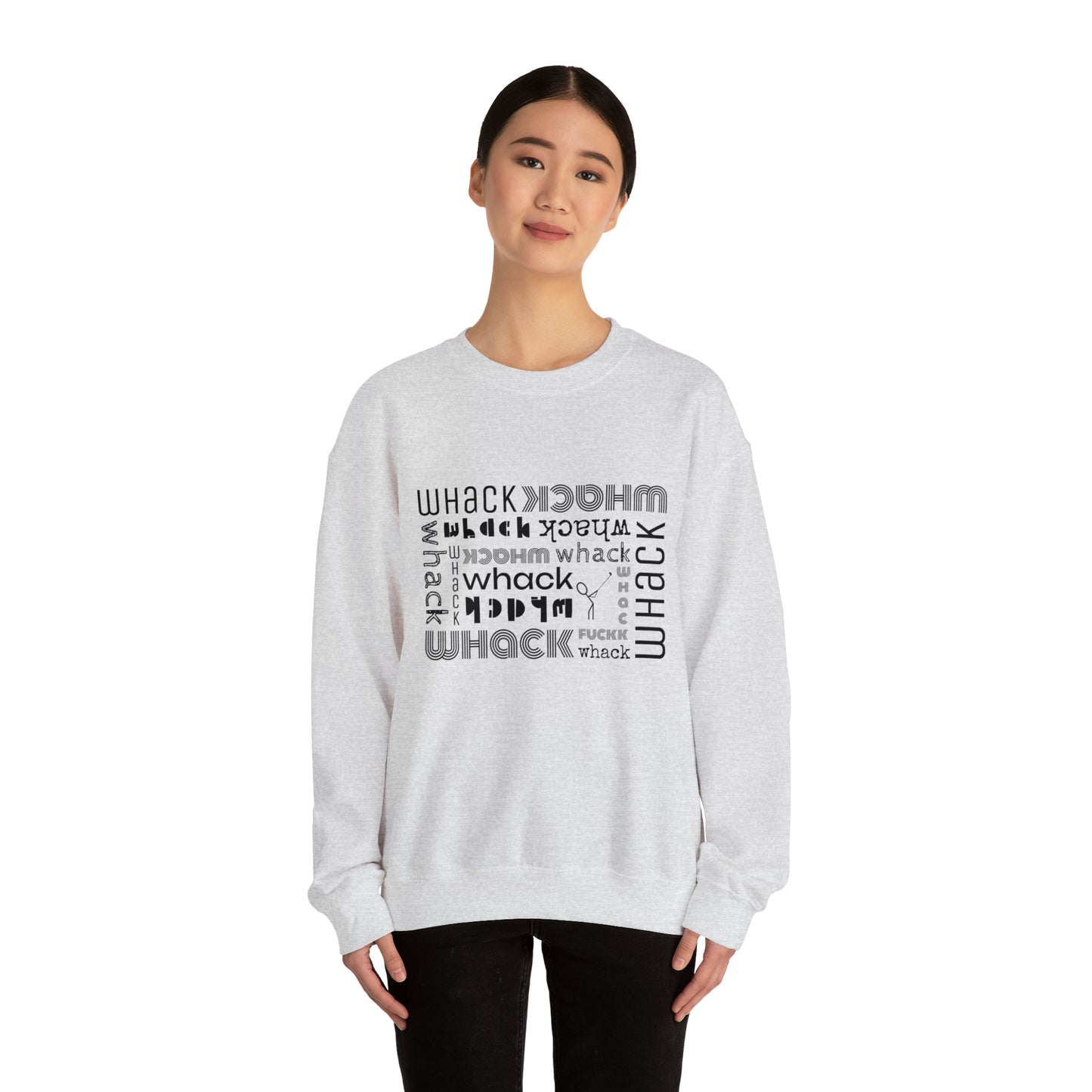 3OT WHACK F*CK Left Hand Golfer Unisex Crewneck Sweatshirt [front print & back logo]