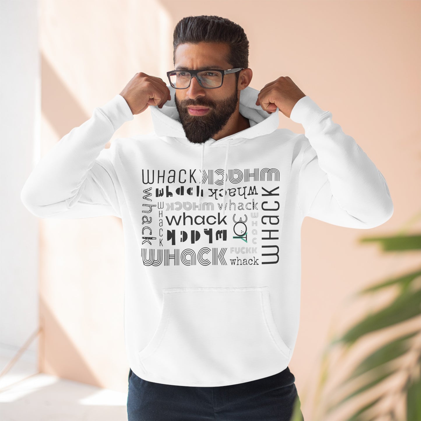 3OT Small Logo WHACK F*ck Abstract Unisex Pullover Hoodie [Front Print]