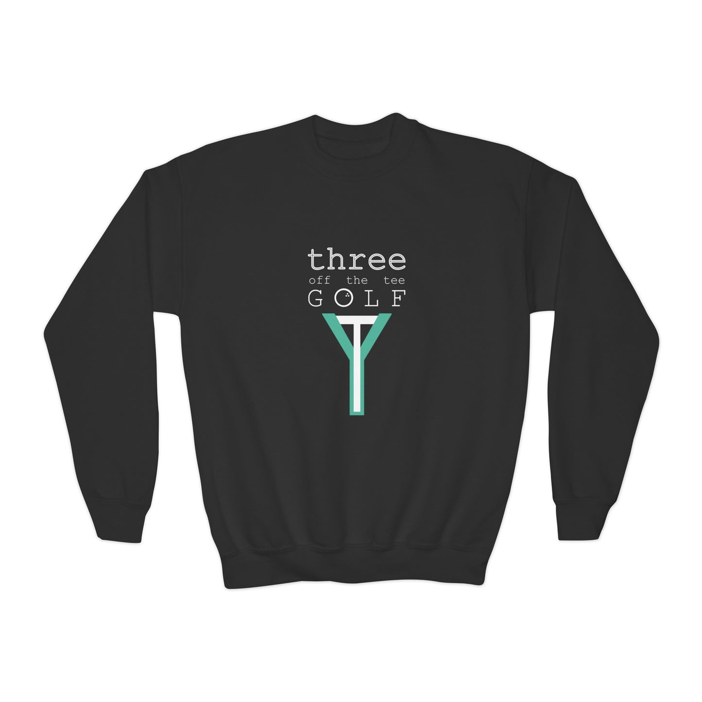 Kids 3OT Full Logo Left Hand Golfer Youth Crewneck Sweatshirt