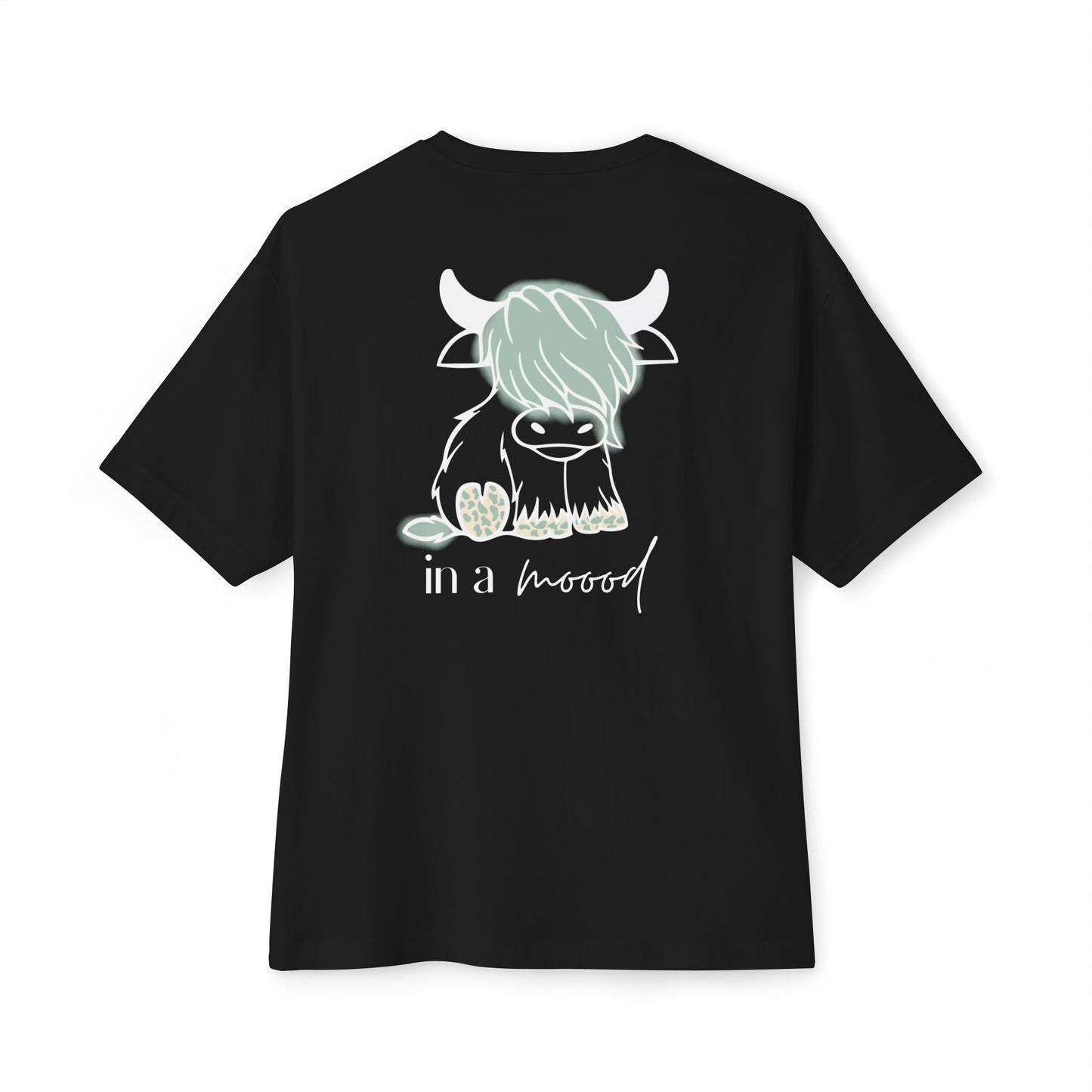 Bull head "In a moood" Graphic Unisex Oversized T-Shirt (front & back print)