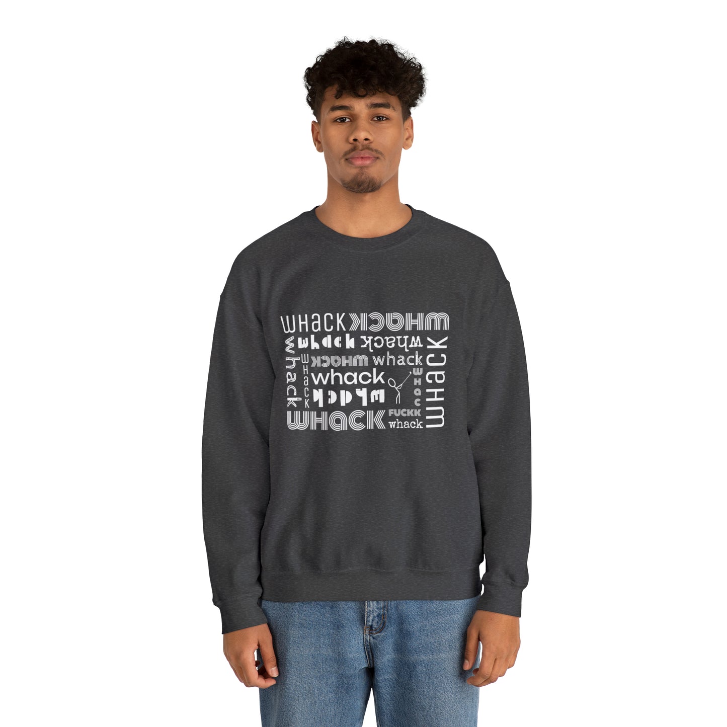 3OT WHACK F*CK Left Hand Golfer Unisex Crewneck Sweatshirt [front print & back logo]