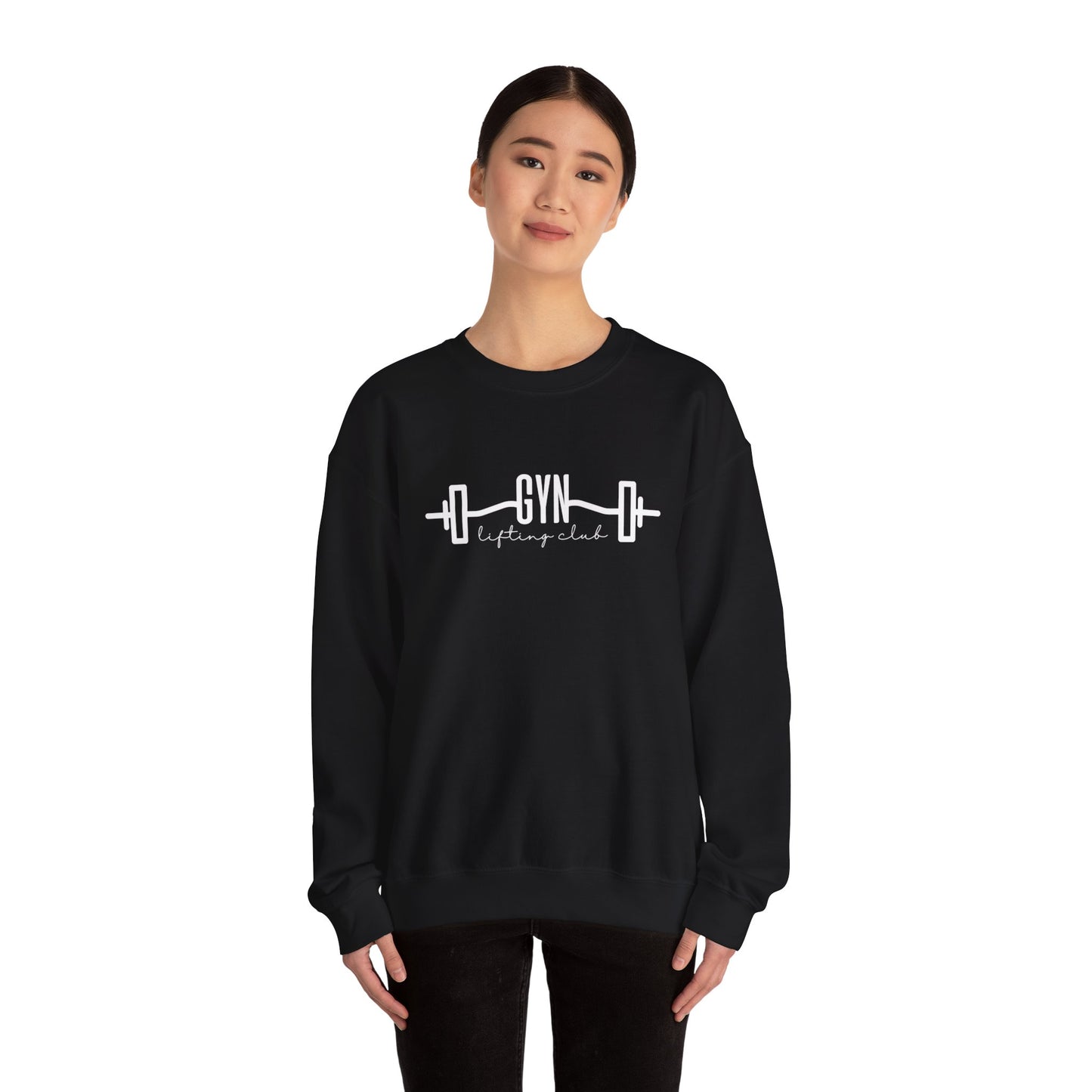 GYN Lifting Club Pump Cover (Large Logo with back print) Unisex Sweatshirt