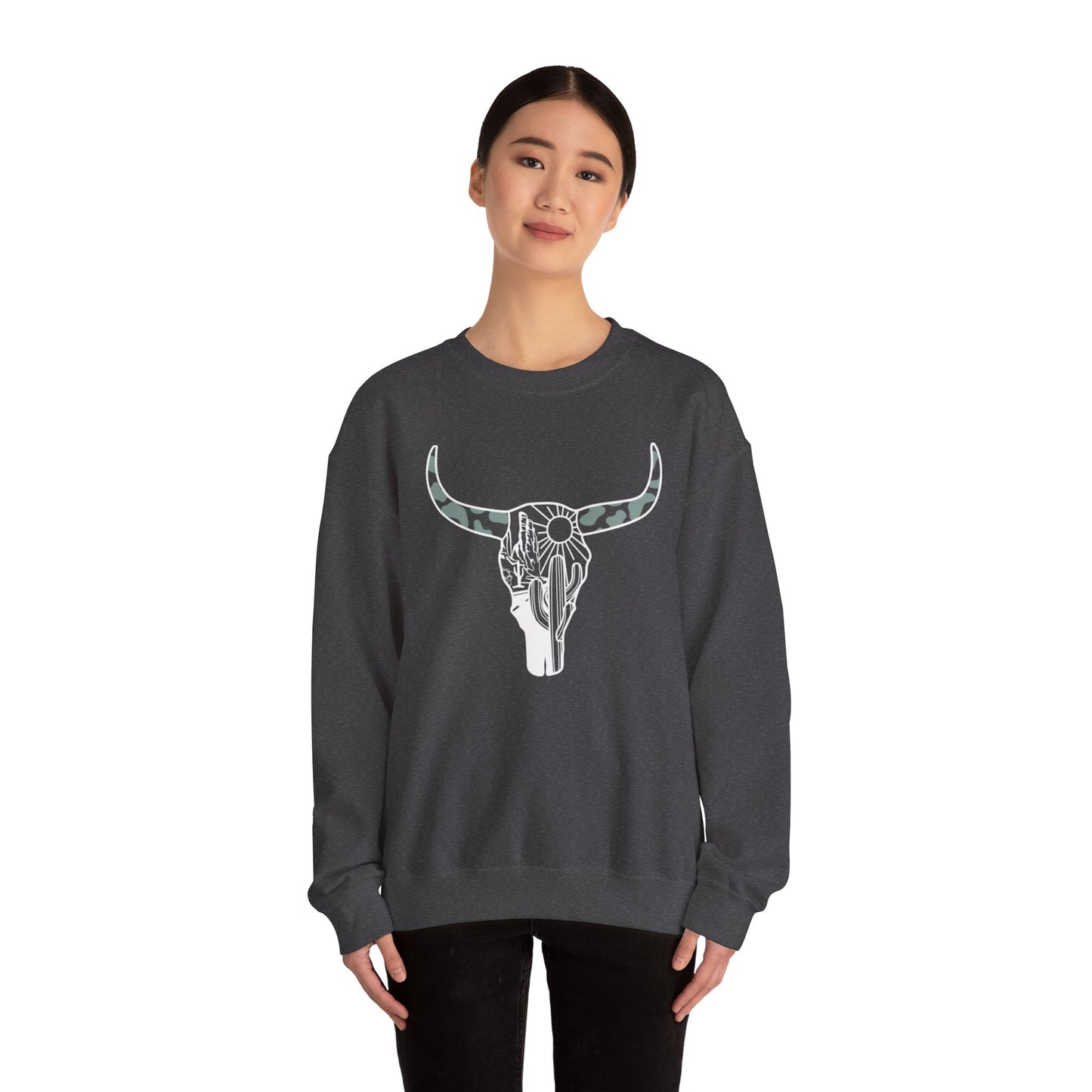 Bull Head Graphic Unisex Crewneck Sweatshirt