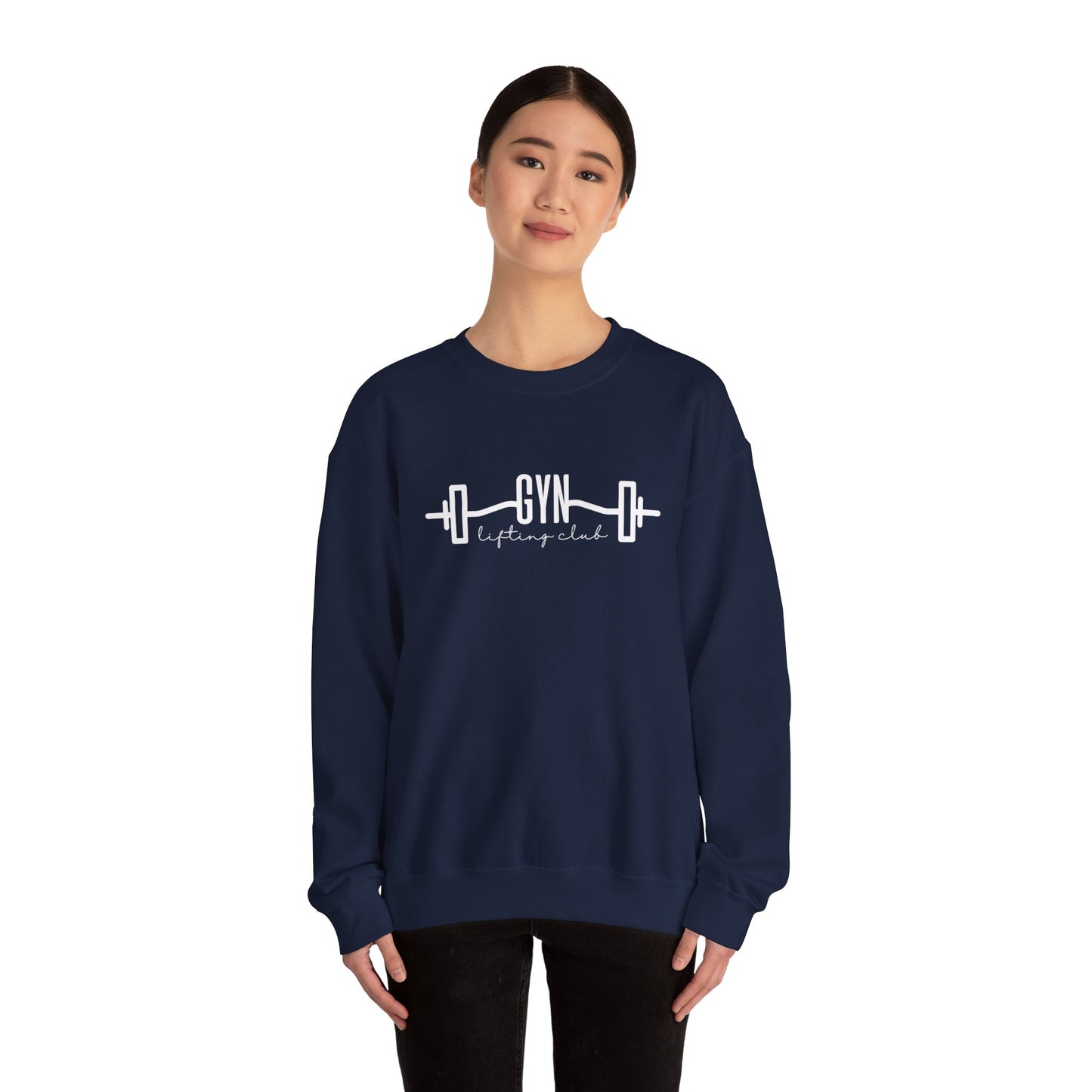 GYN Lifting Club Pump Cover (Large Logo with back print) Unisex Sweatshirt