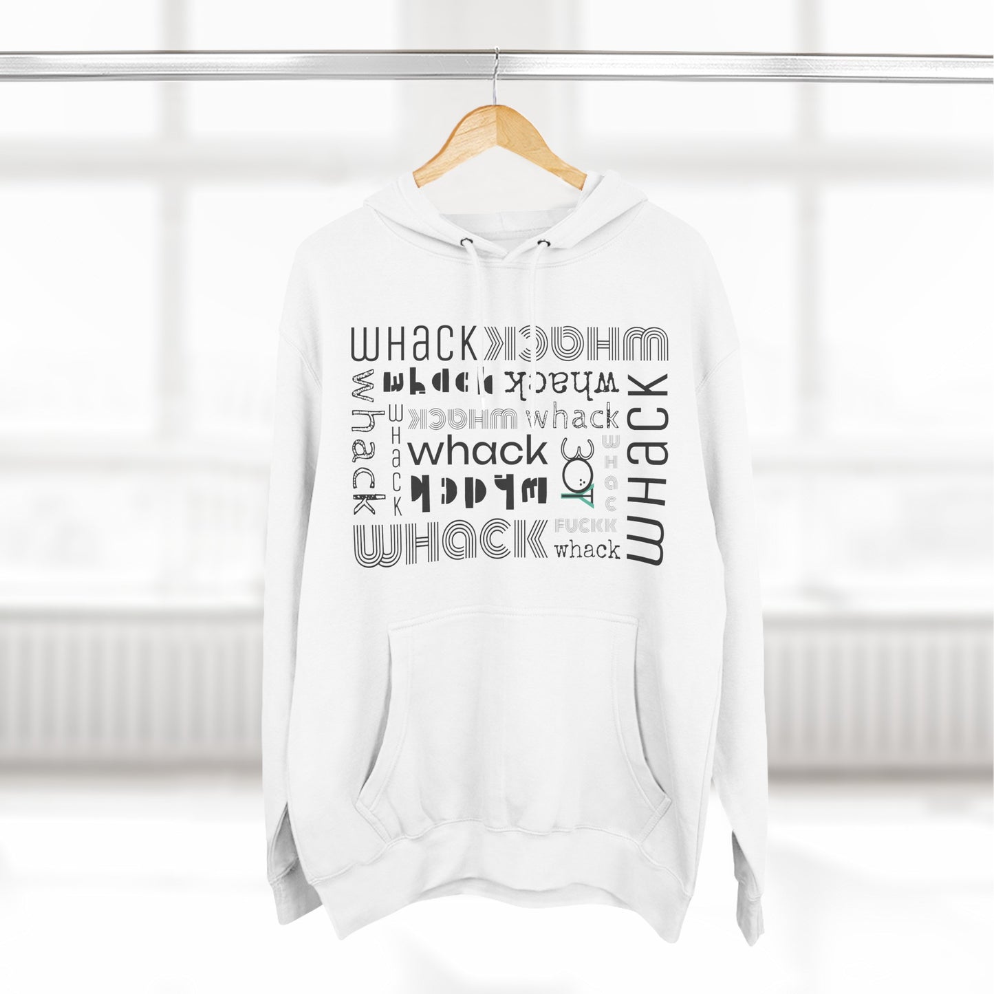 3OT Small Logo WHACK F*ck Abstract Unisex Pullover Hoodie [Front Print]