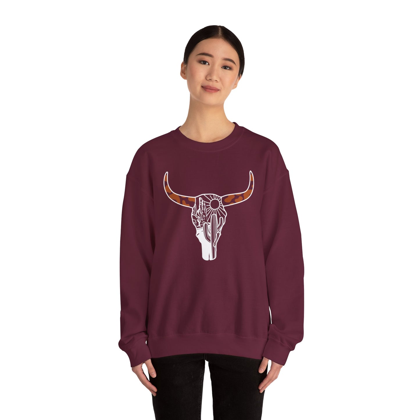 Bull Head Graphic Unisex Crewneck Sweatshirt