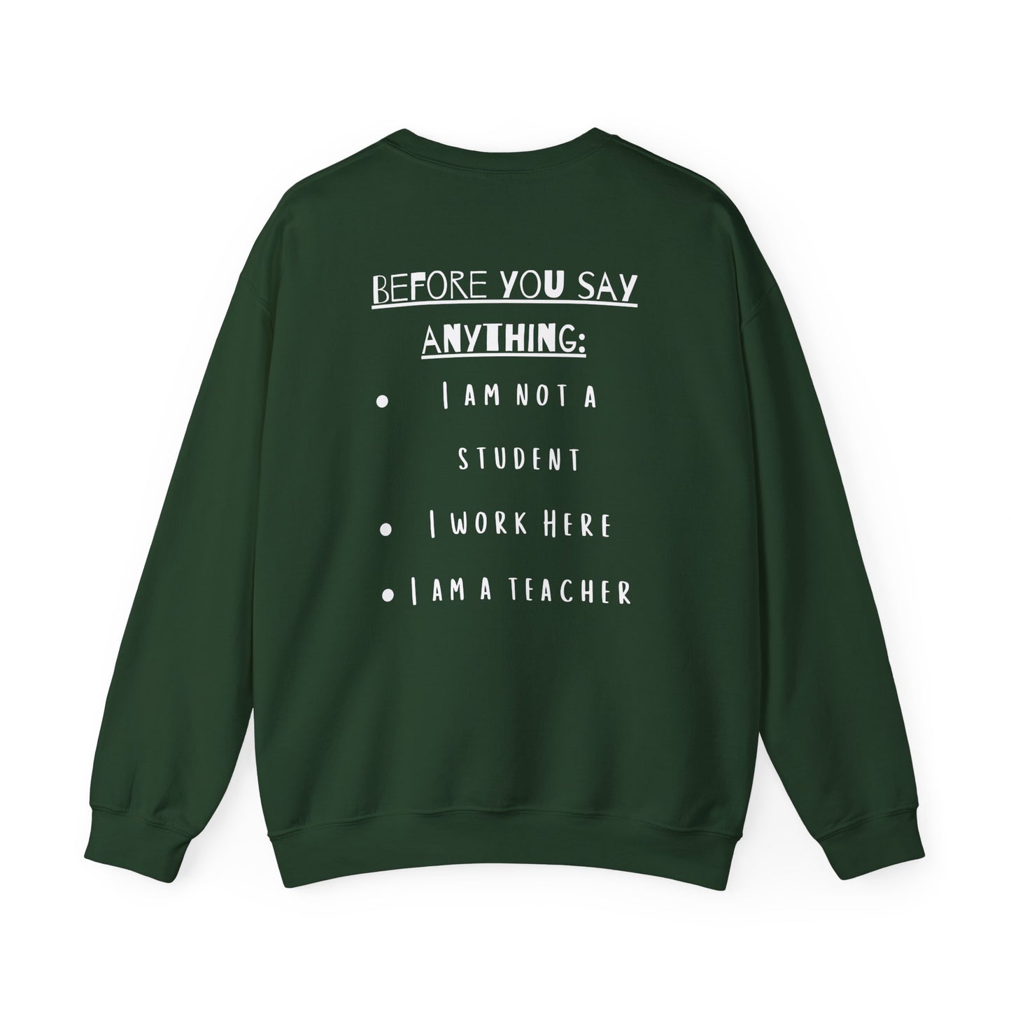 "IN MY TEACHER ERA" (with back print) Unisex Crewneck Sweatshirt