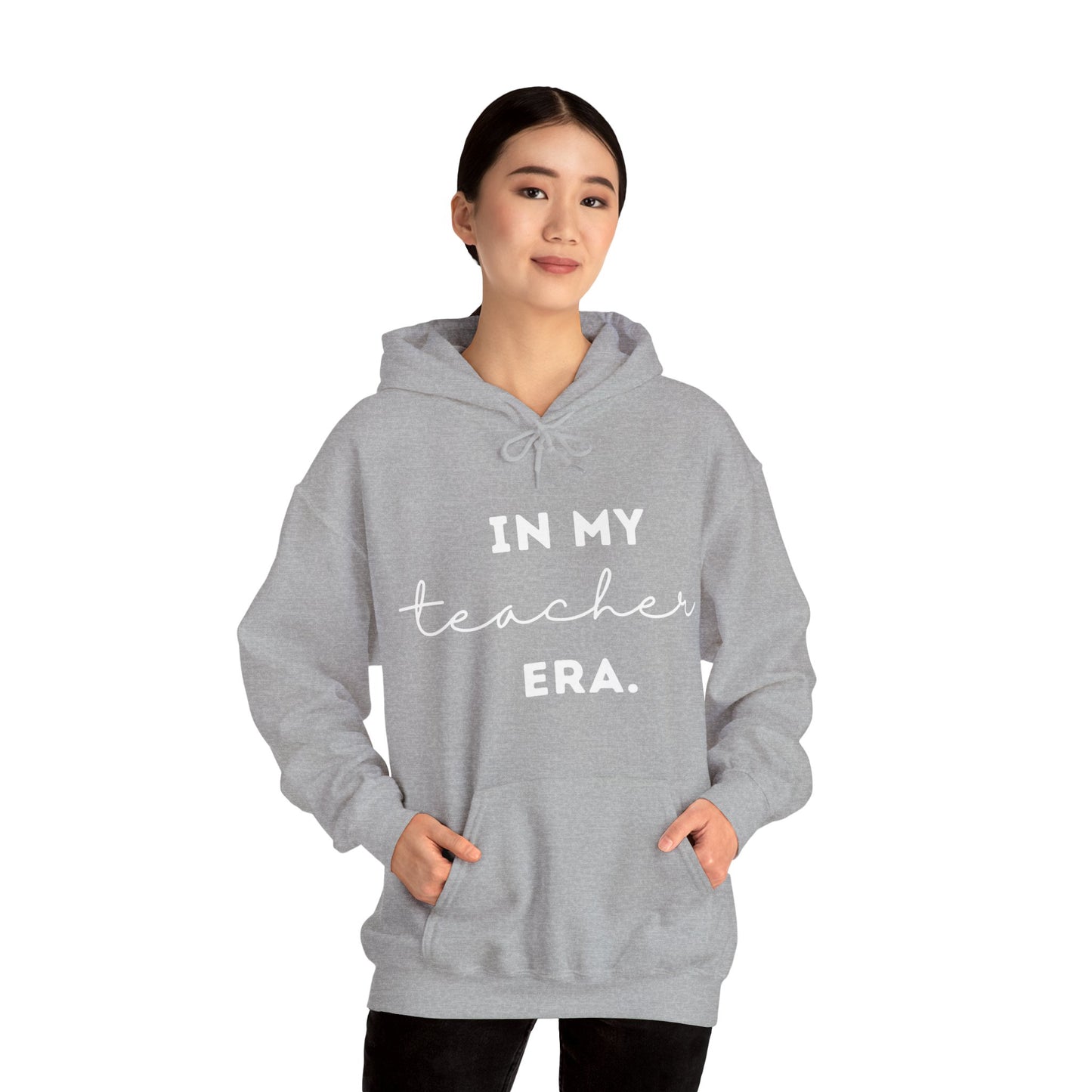 "IN MY TEACHER ERA." Unisex Heavy Blend™ Hooded Sweatshirt