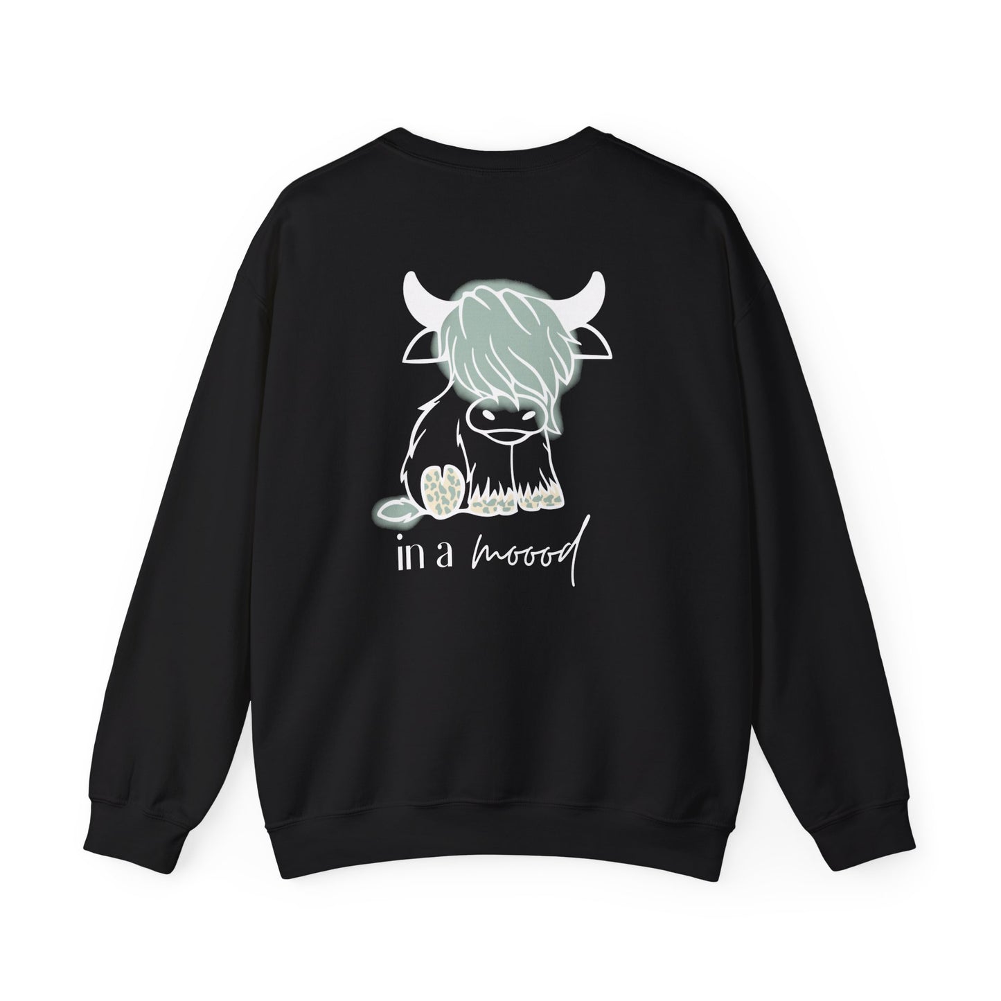 Bull Head "In a moood" Graphic Unisex Crewneck Sweatshirt (front & back print)