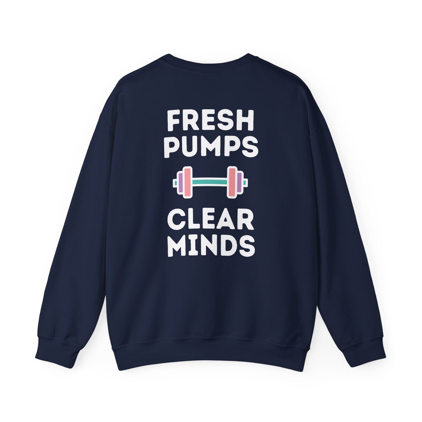 GYN Lifting Club "Fresh Pumps" Pump Cover (small side logo with back print) Unisex Sweatshirt