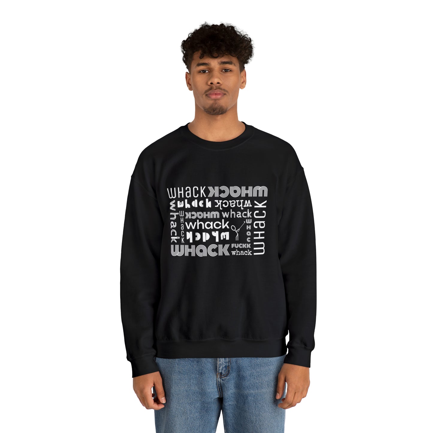 3OT WHACK F*CK Left Hand Golfer Unisex Crewneck Sweatshirt [front print & back logo]