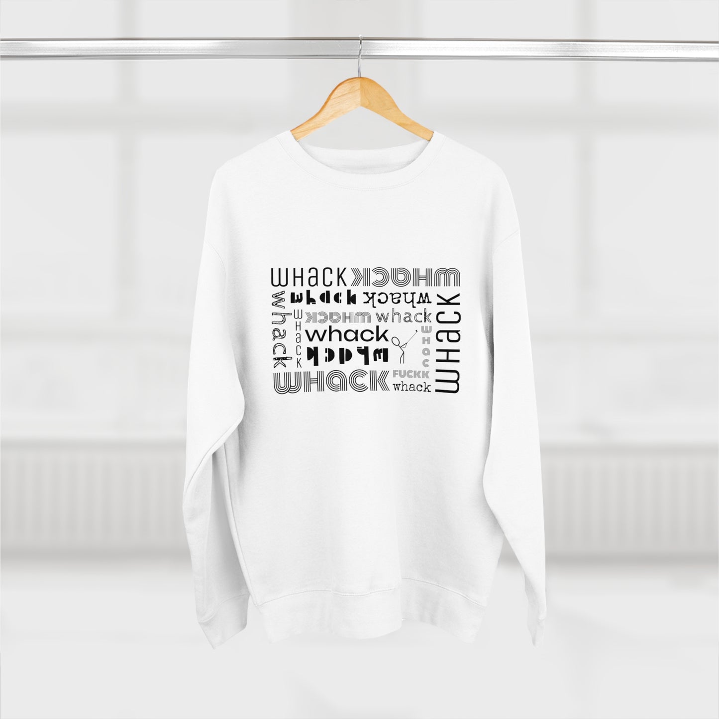 3OT WHACK F*ck Left Hand Golfer Unisex Crewneck Sweatshirt [front print & back logo]