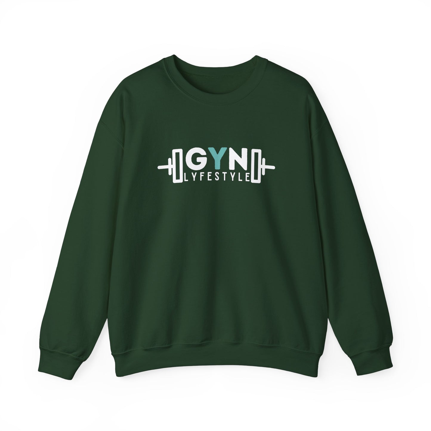 GYN Lyfestyle "Bulking Season" With Teal Spray Paint Crown Unisex Crewneck Sweatshirt