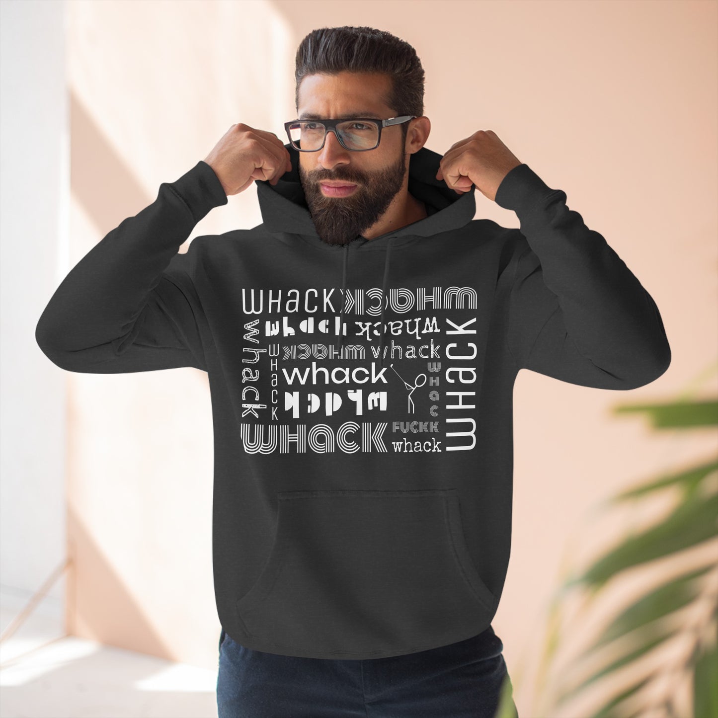 3OT Right Hand Golfer WHACK F*ck Abstract Unisex Pullover Hoodie [Front Print]