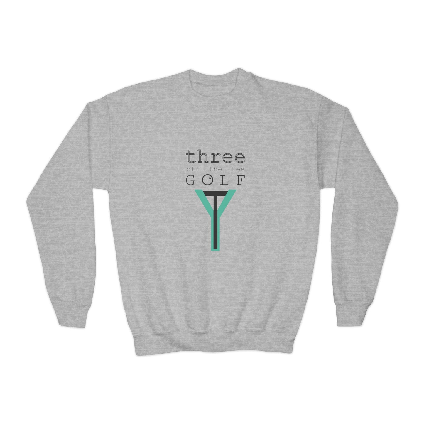 Kids 3OT Full Logo Left Hand Golfer Youth Crewneck Sweatshirt