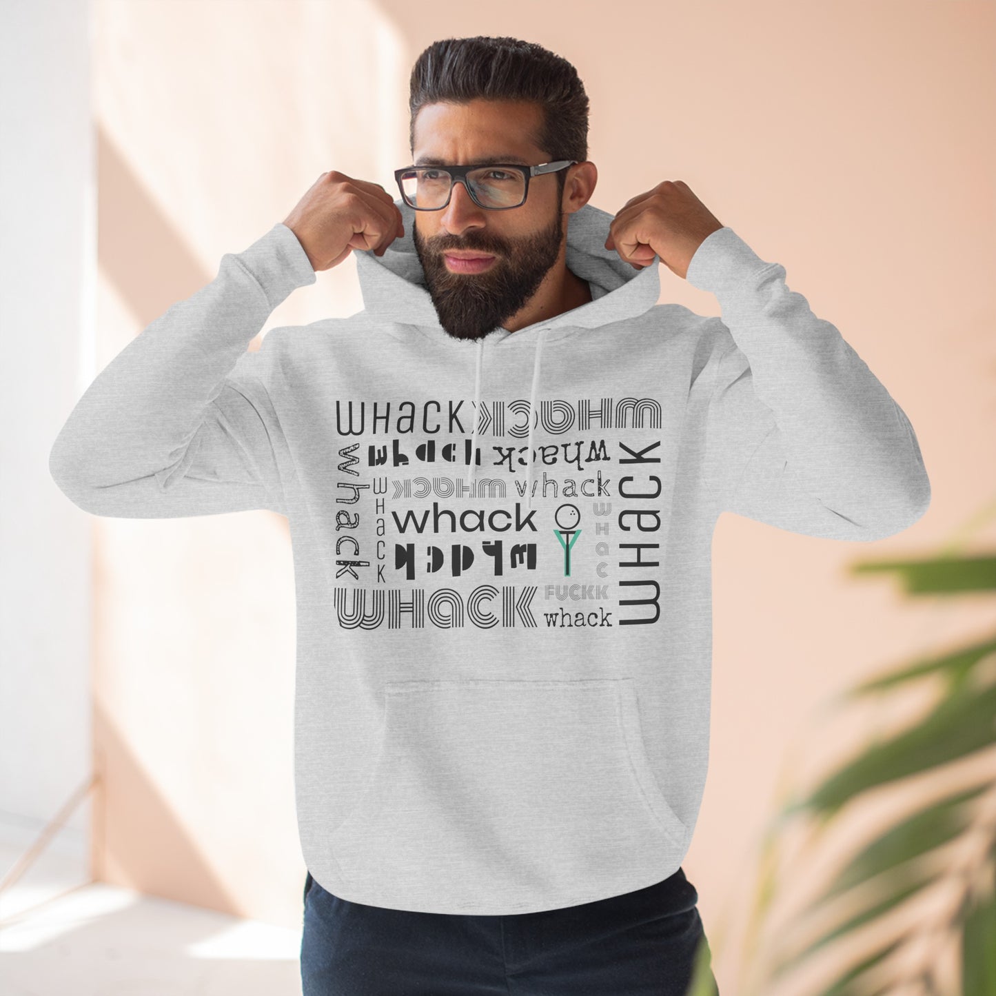 3OT GolfTee WHACK F*ck Abstract Unisex Pullover Hoodie [Front Print]