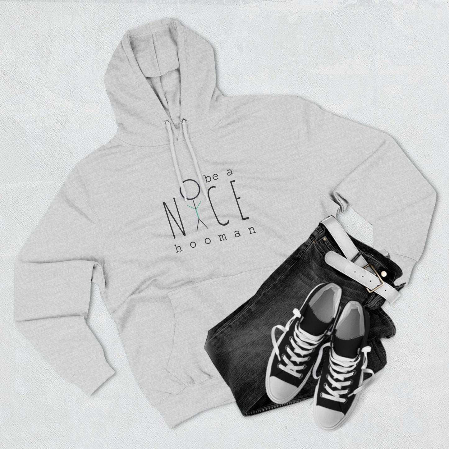 "Be A Nice Hooman" Unisex Pullover Hoodie [Front Print]