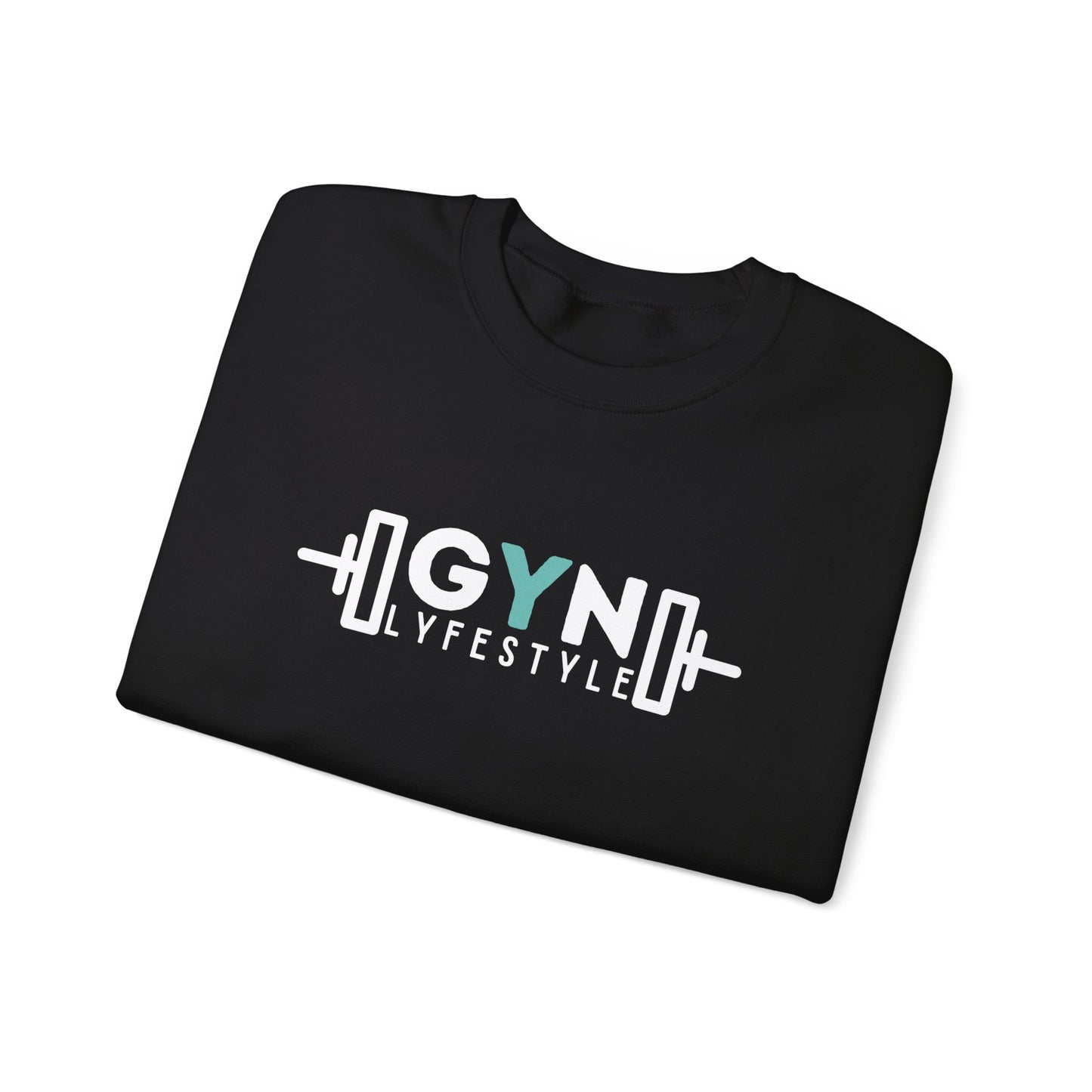 GYN Lyfestyle "Bulking Season" With Teal Spray Paint Crown Unisex Crewneck Sweatshirt