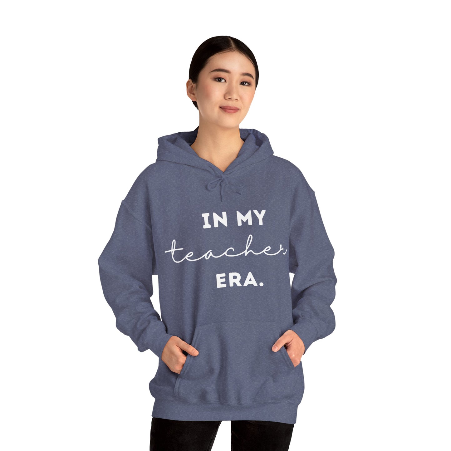 "IN MY TEACHER ERA." Unisex Heavy Blend™ Hooded Sweatshirt