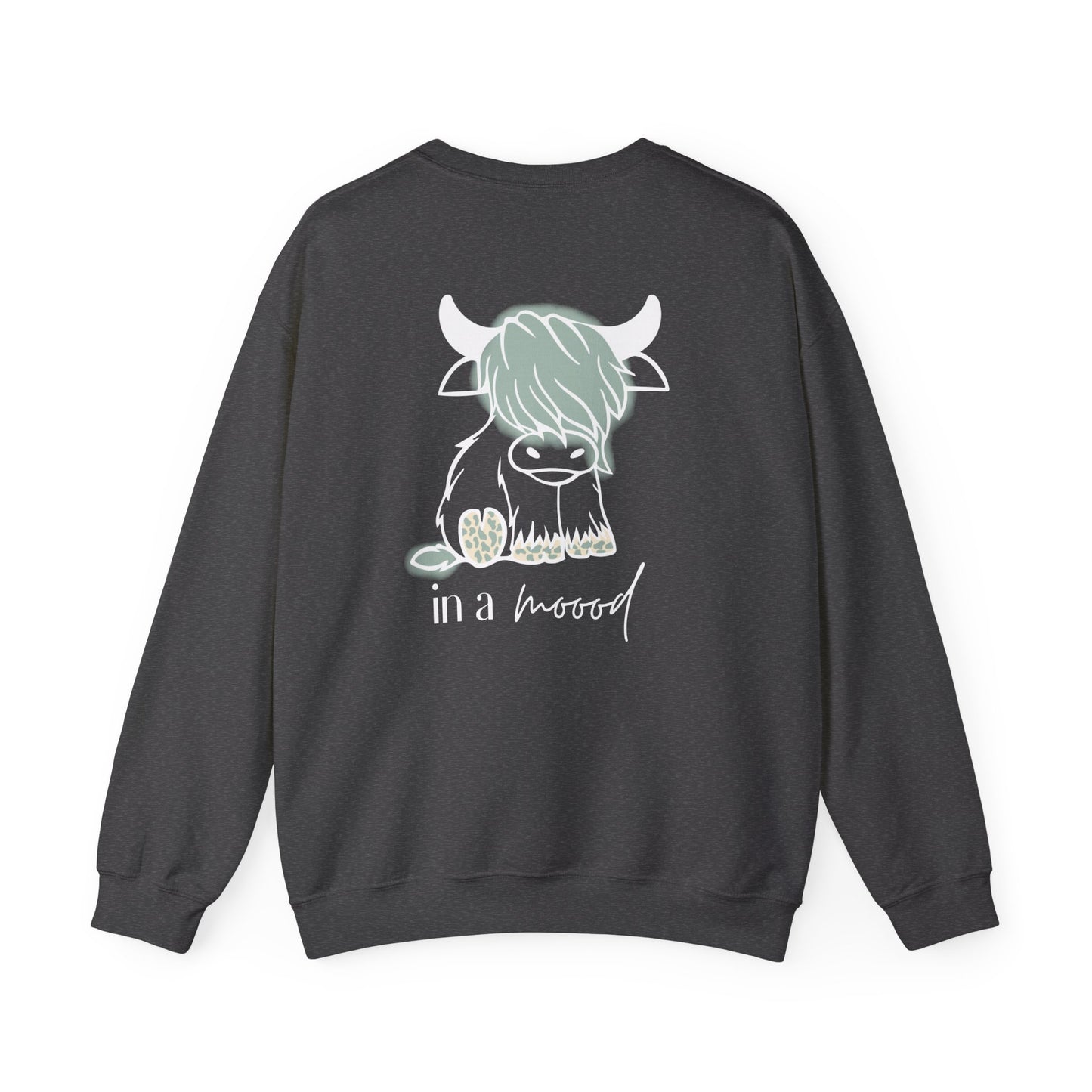 Bull Head "In a moood" Graphic Unisex Crewneck Sweatshirt (front & back print)