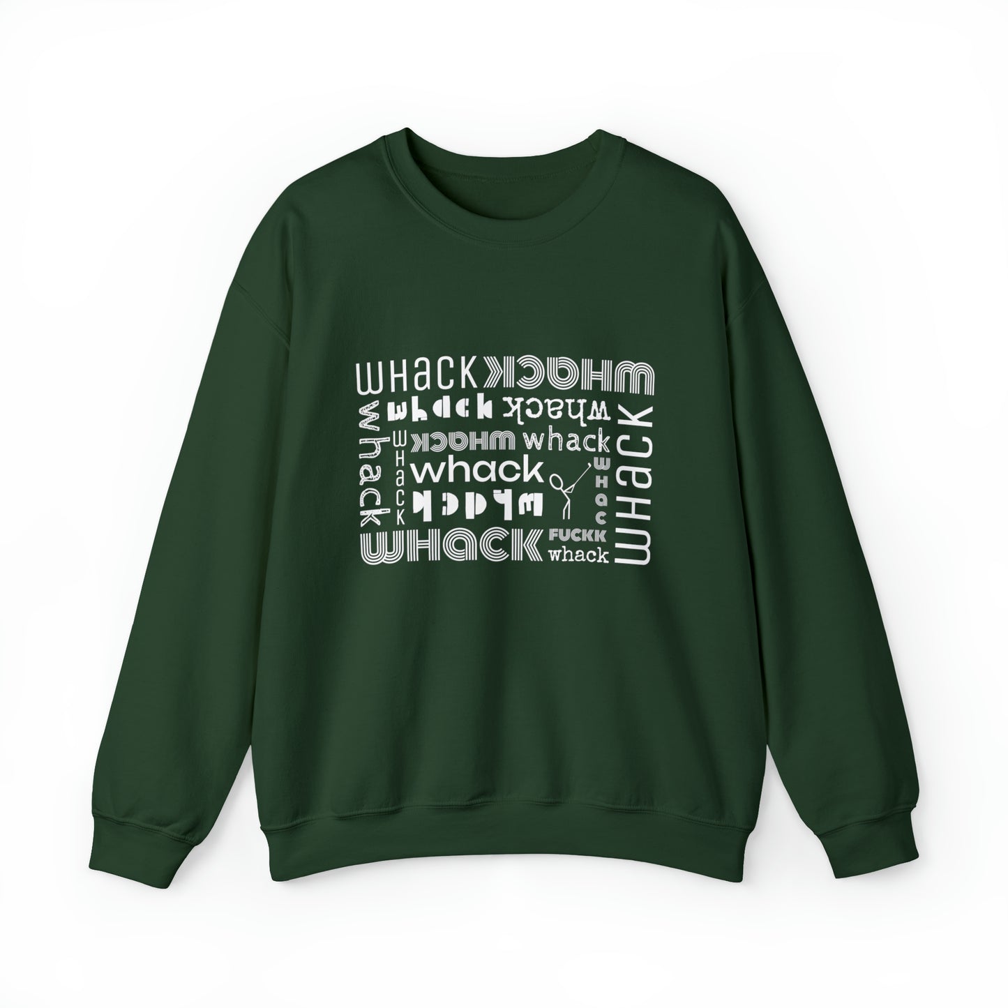 3OT WHACK F*CK Left Hand Golfer Unisex Crewneck Sweatshirt [front print & back logo]