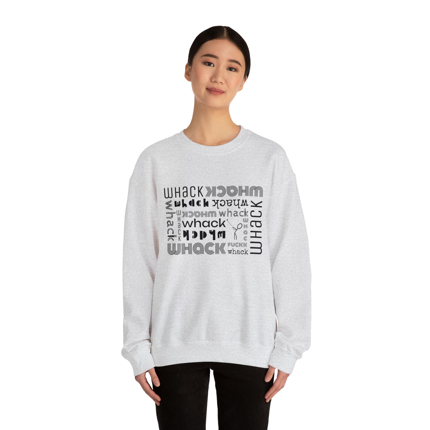 3OT WHACK F*CK Right Hand Golfer Unisex Crewneck Sweatshirt [front print & back logo]