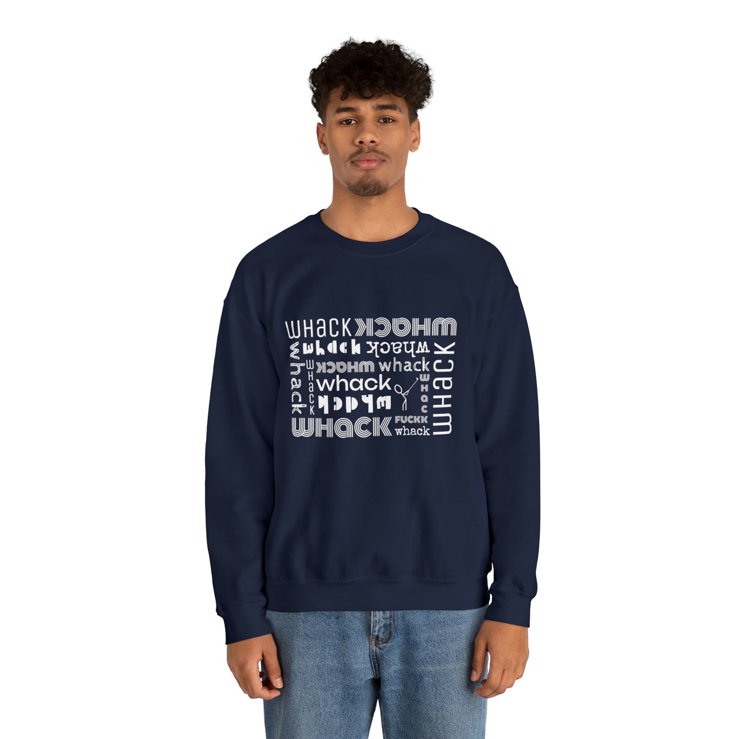 3OT WHACK F*CK Left Hand Golfer Unisex Crewneck Sweatshirt [front print & back logo]