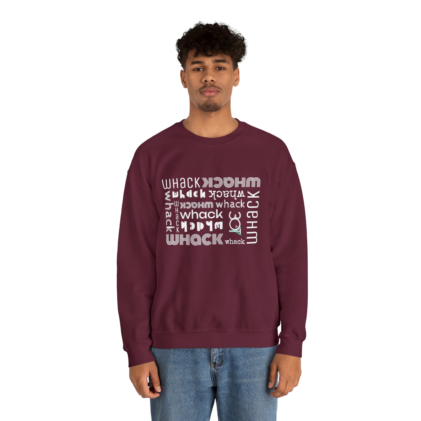 3OT WHACK F*CK Unisex Crewneck Sweatshirt [front print & back logo]