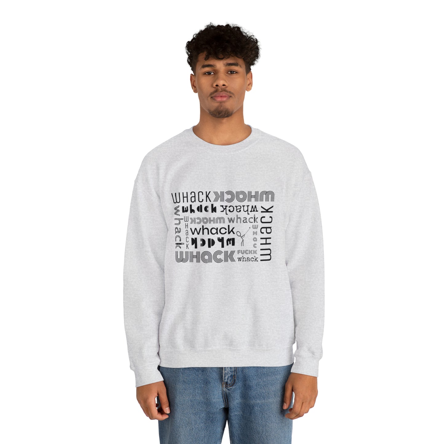 3OT WHACK F*CK Left Hand Golfer Unisex Crewneck Sweatshirt [front print & back logo]