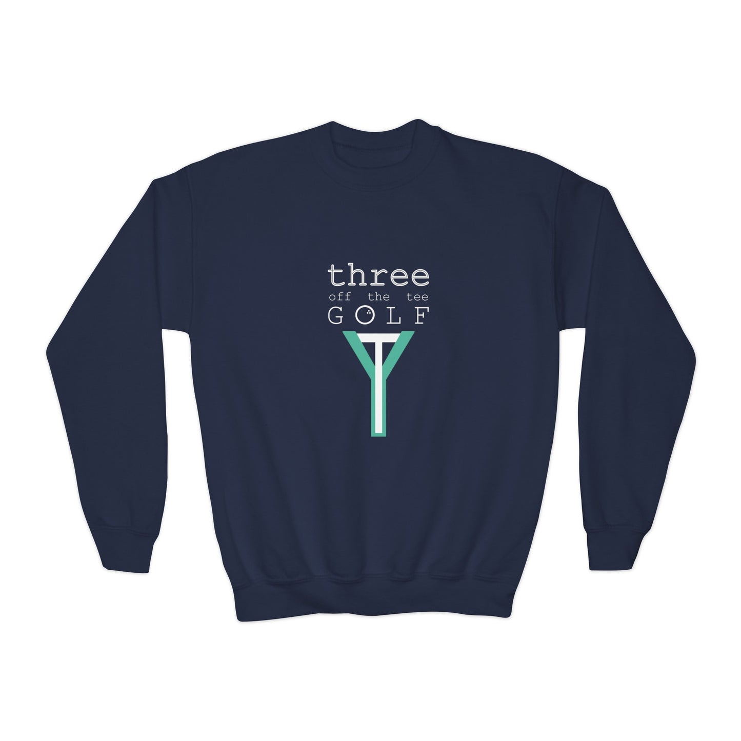 Kids 3OT Full Logo Right Hand Golfer Youth Crewneck Sweatshirt