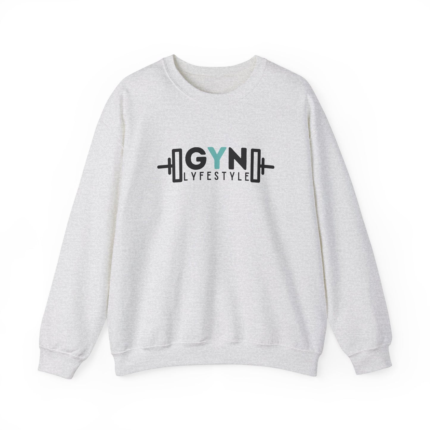 GYN Lyfestyle "Bulking Season" With Teal Spray Paint Crown Unisex Crewneck Sweatshirt