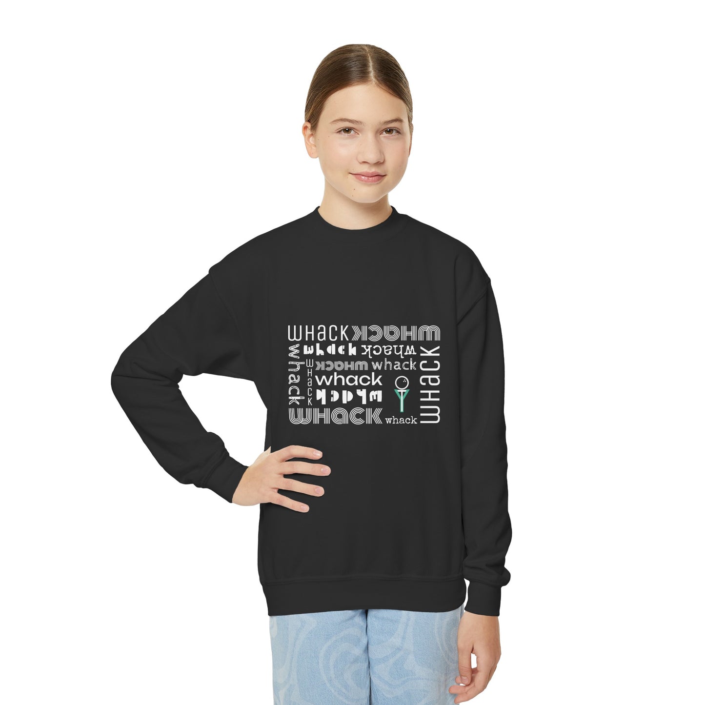 Kids 3OT GolfTee Logo WHACK Youth Crewneck Sweatshirt