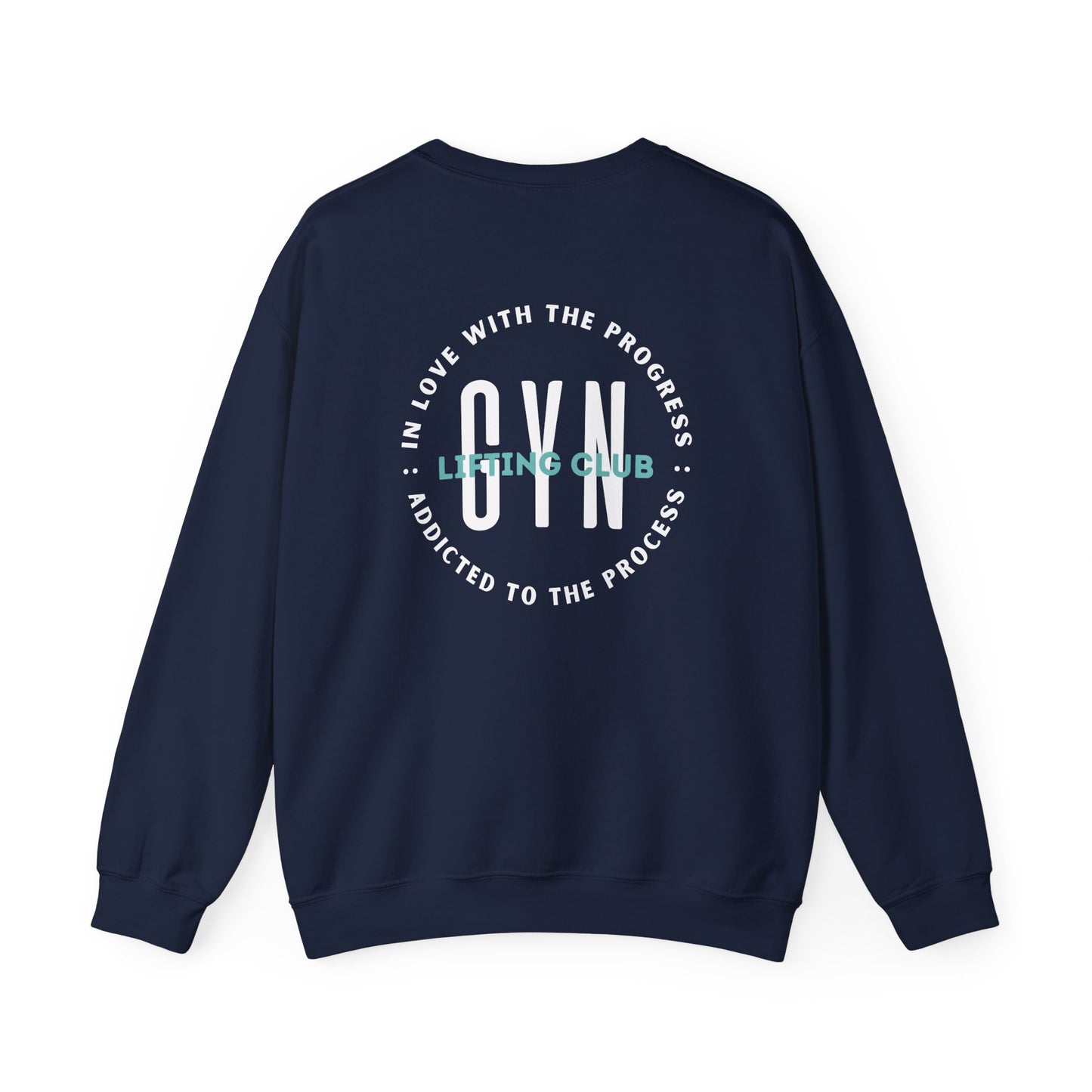 GYN Lifting Club Pump Cover (Large Logo with back print) Unisex Sweatshirt