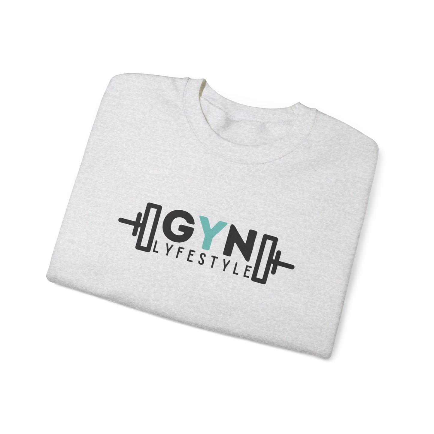 GYN Lyfestyle "Bulking Season" With Teal Spray Paint Crown Unisex Crewneck Sweatshirt