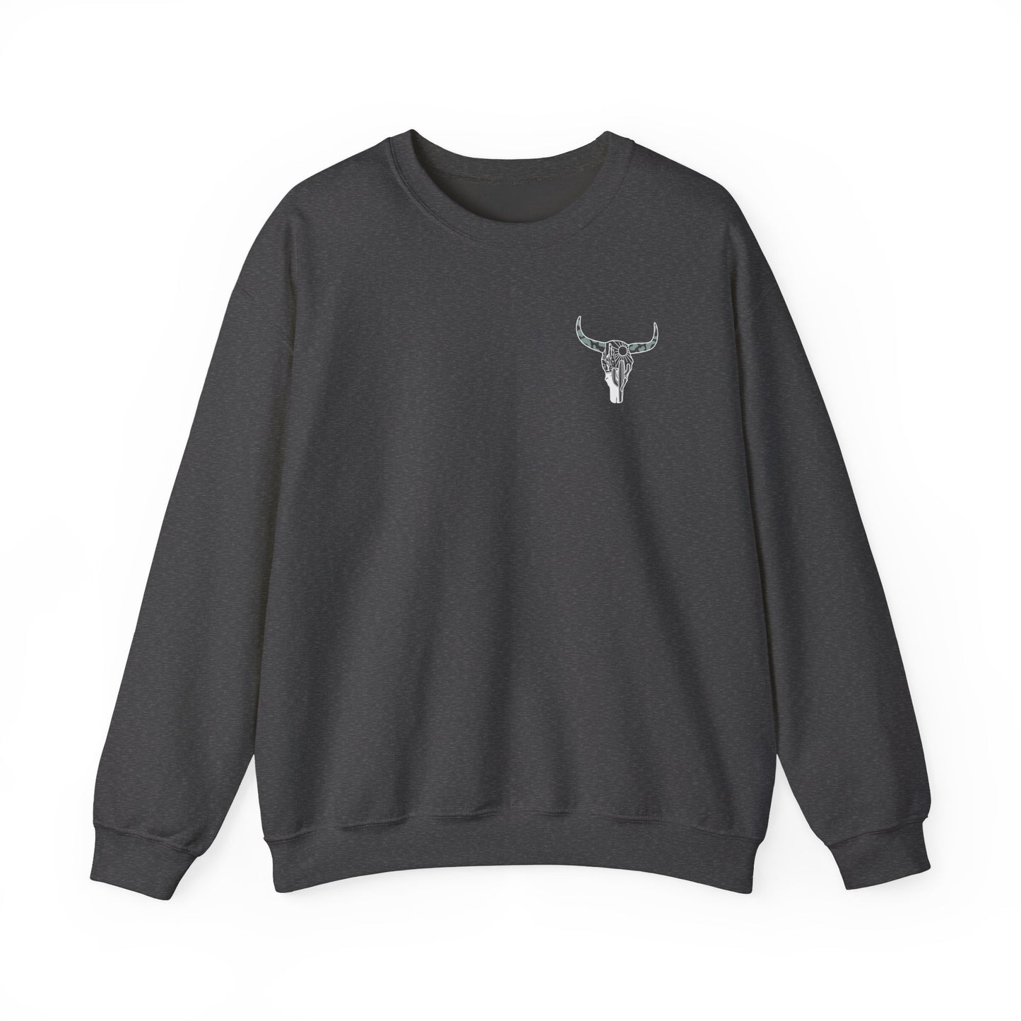 Bull Head "In a moood" Graphic Unisex Crewneck Sweatshirt (front & back print)