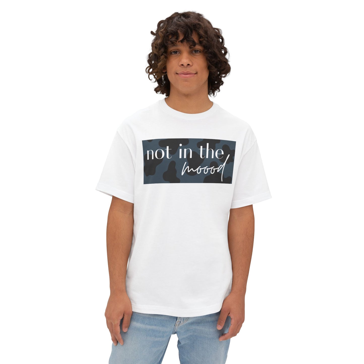 "Not in the moood" Plate Graphic Unisex Oversized T-Shirt